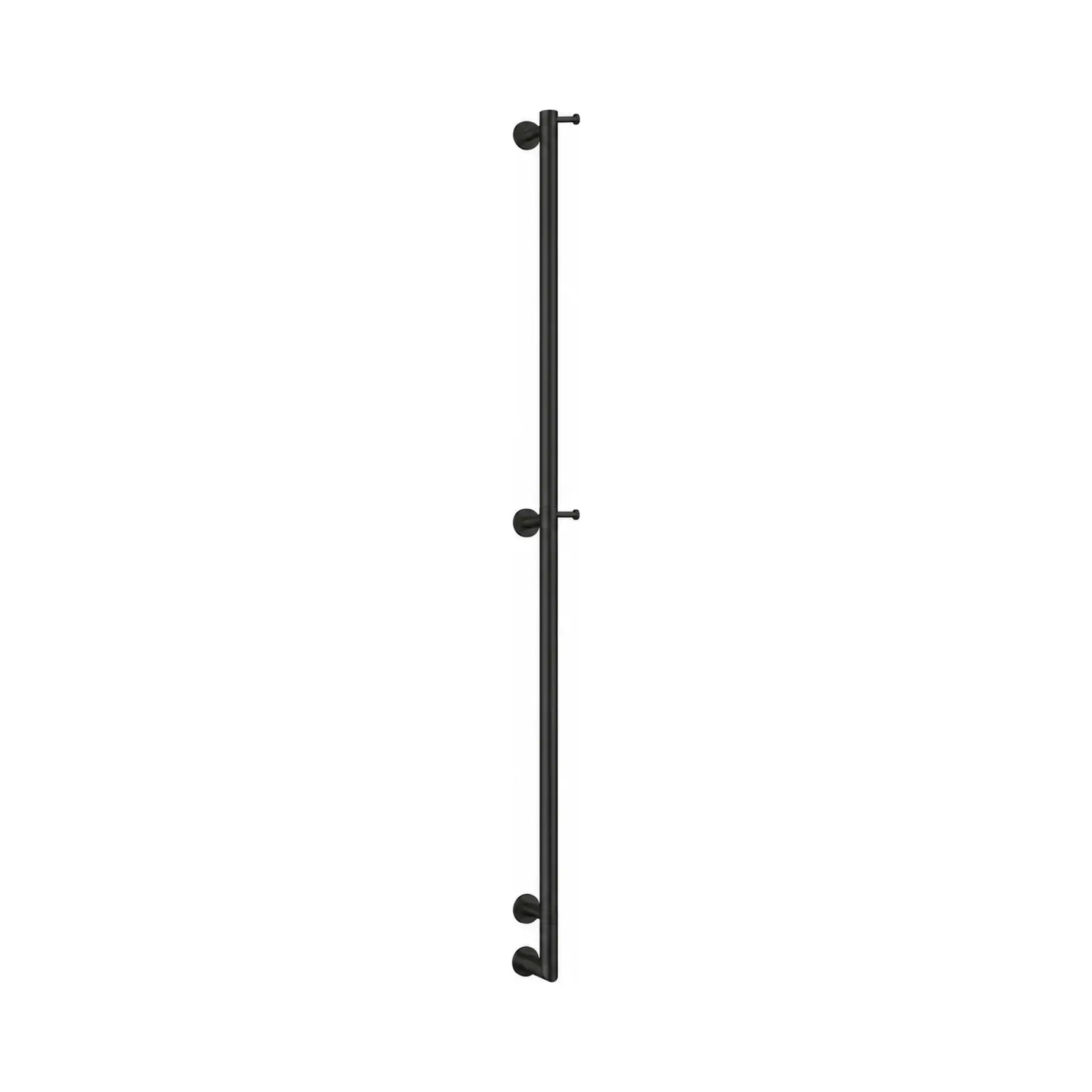 Сушка для рушників електрична Arcobaleno 616/L Margaroli 616/L DB-9005 Matt Black 50 х 168.55 см — вид на білому тлі