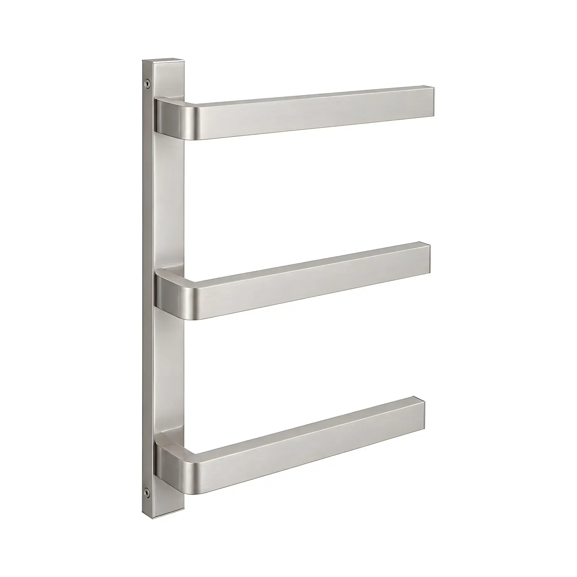 Сушка для рушників електрична Panorama 671 Margaroli 671 BN Brushed Nickel 43.7 х 63.9 см — вид на білому тлі