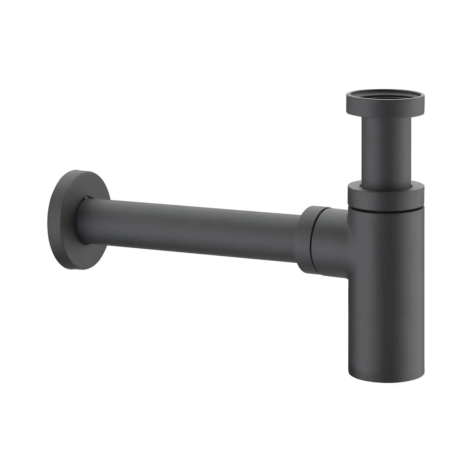 Сифон для умивальника McALPINE 120BLACK — вид на білому тлі