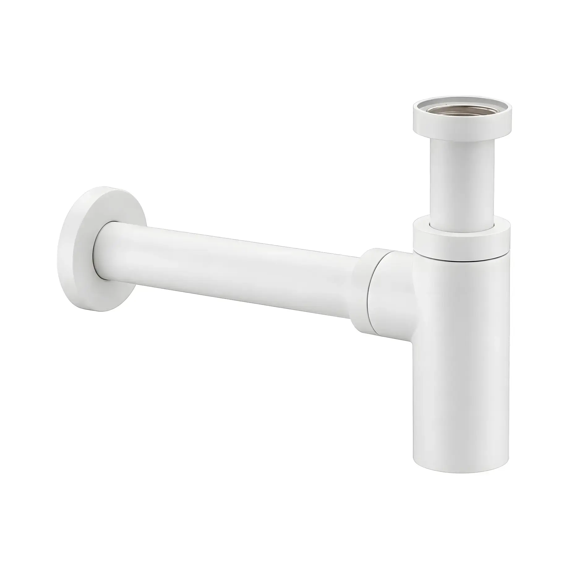 Сифон для умивальника McALPINE 120WHITE White Matt — вид на білому тлі