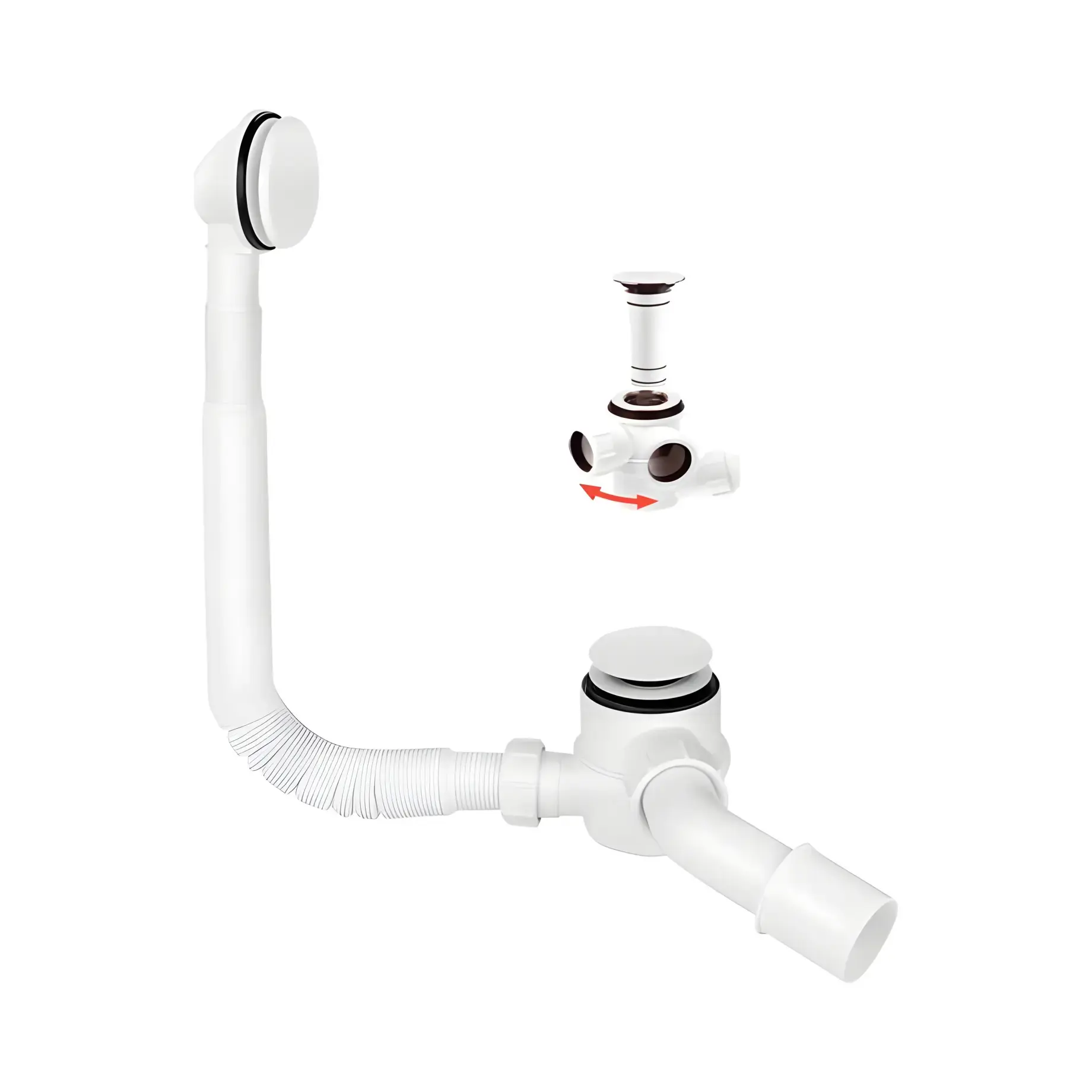 Сифон для ванни McALPINE HC2600CLWH White — вид спереду