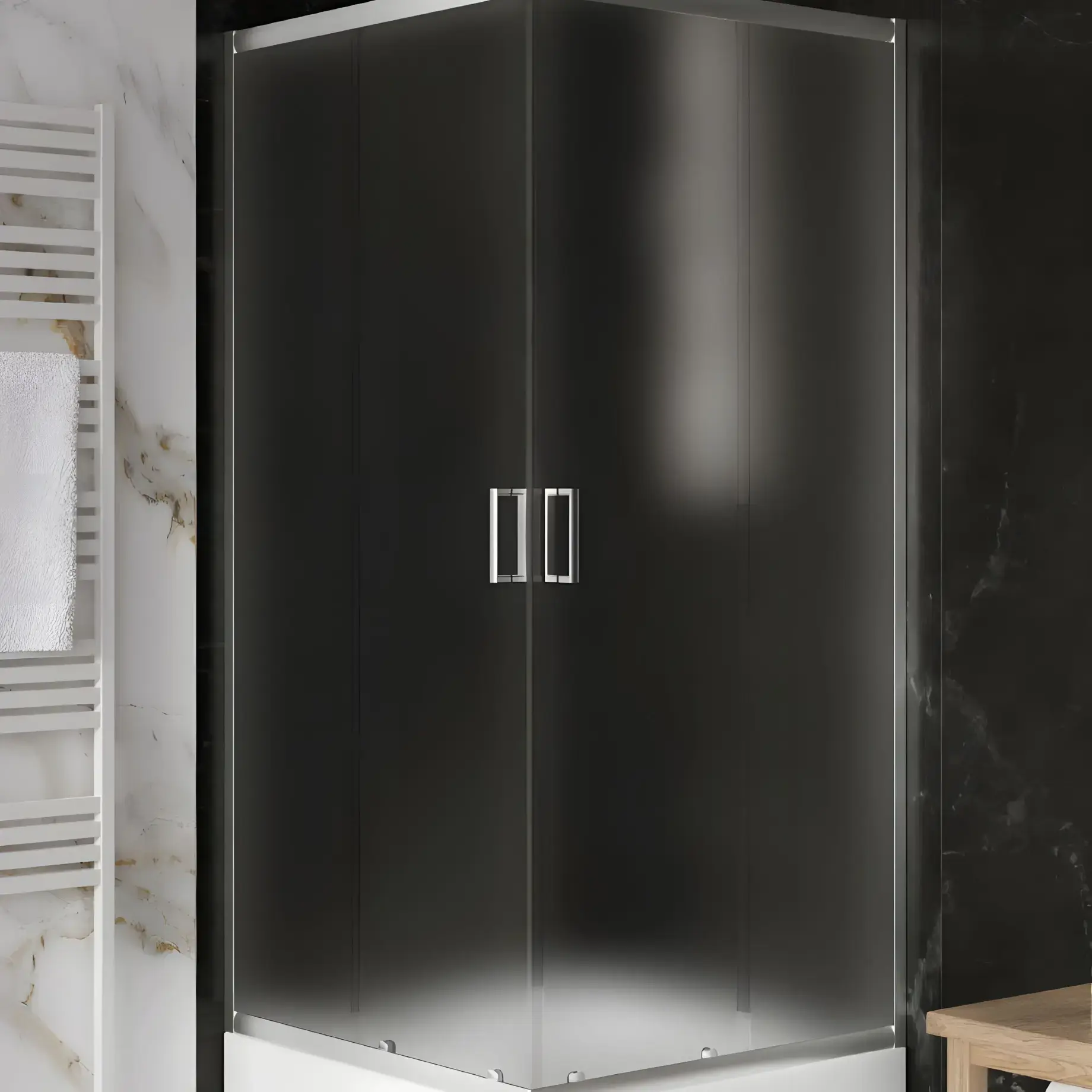 Душова кабіна Suvia 2D R55 New Trendy K-5121 Chrome 80 х 80 х 190 см — вид спереду