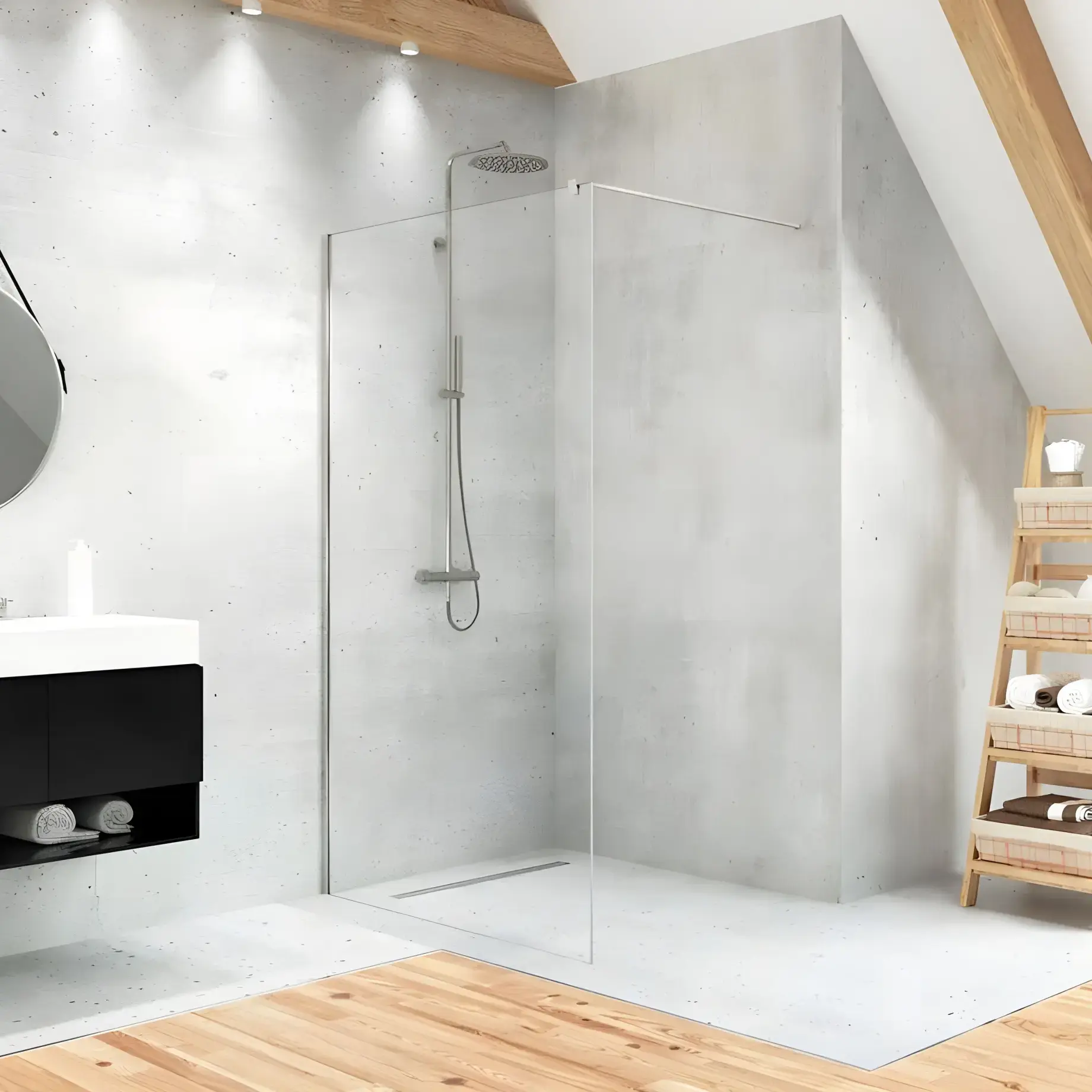 Душова стінка Walk-in Velio New Trendy D-0136B 110 х 200 см — вид спереду