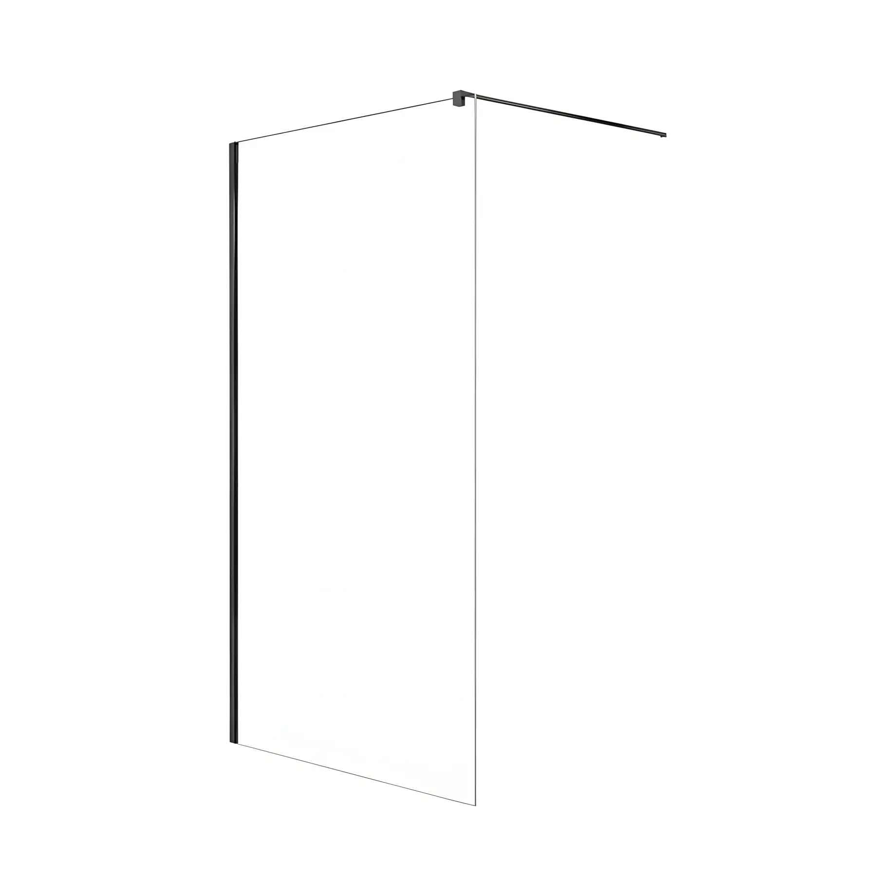 Душова стінка Walk-in Velio New Trendy D-0143B Black 100 х 200 см — вид на білому тлі
