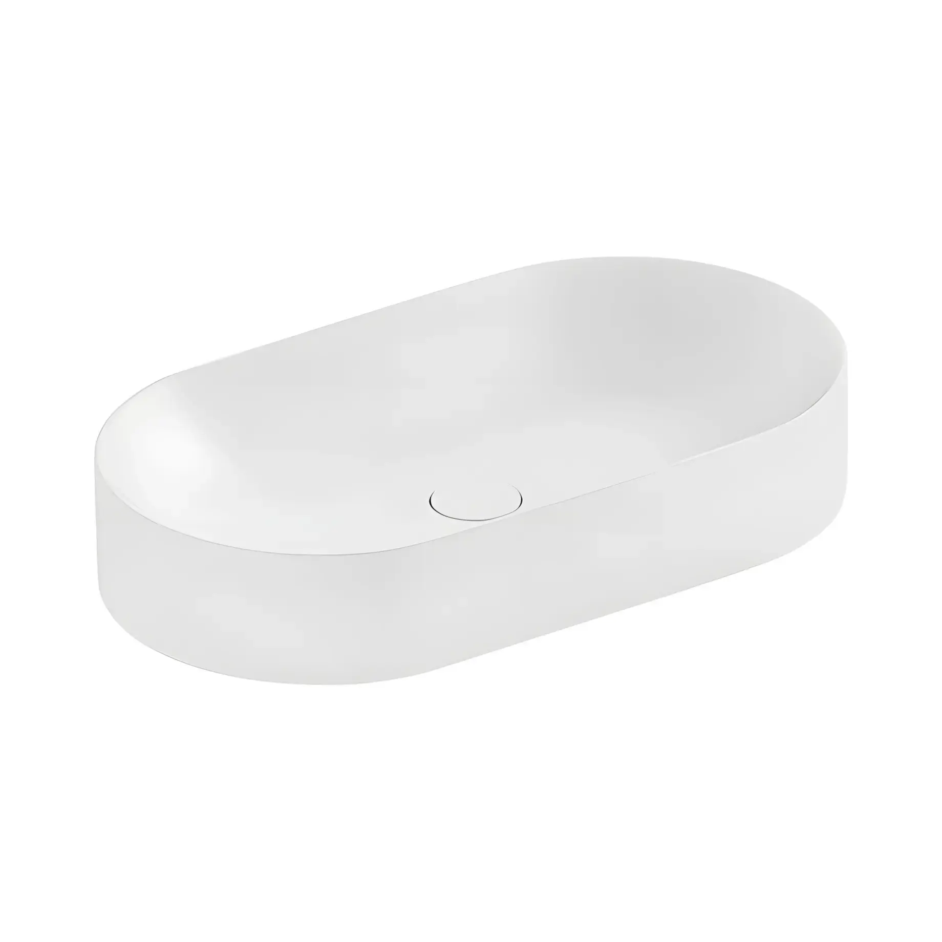 Умивальник Pin NIC Design 001713001 Glossy White 60 х 37 см — вид на білому тлі