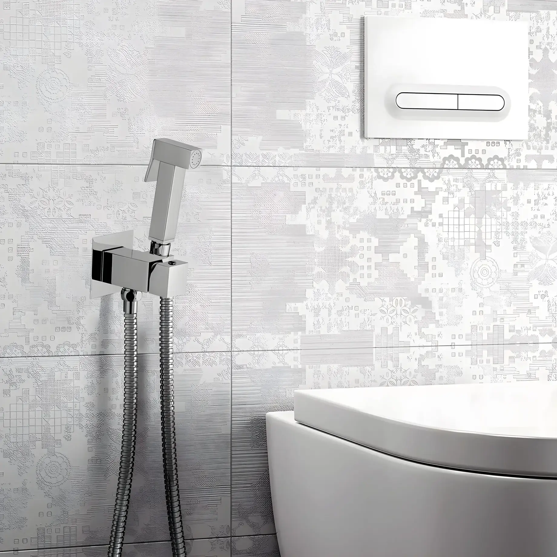 Гігієнічний душ  Tweet Square Mix зі змішувачем та шлангом  ZDUP 112 CR Paffoni ZDUP112CR Chrome — вид спереду