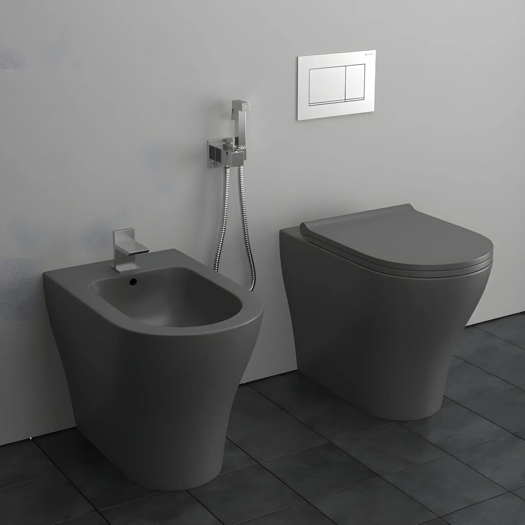 Гігієнічний душ  Tweet Square Mix зі змішувачем та шлангом  ZDUP 112 CR Paffoni ZDUP112CR Chrome — бічний ракурс