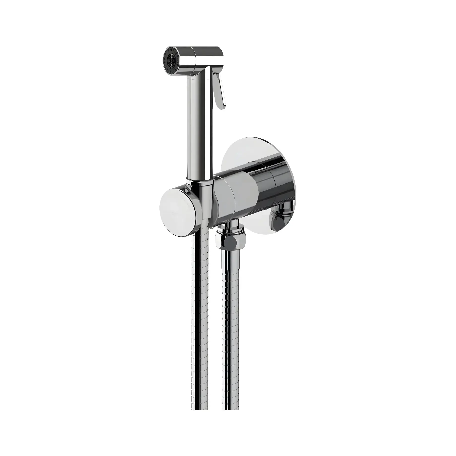 Гігієнічний душ прихованого монтажу  new BIDET KIT із запірним змішувачем Paffoni ZDUP128CR Chrome — вид на білому тлі