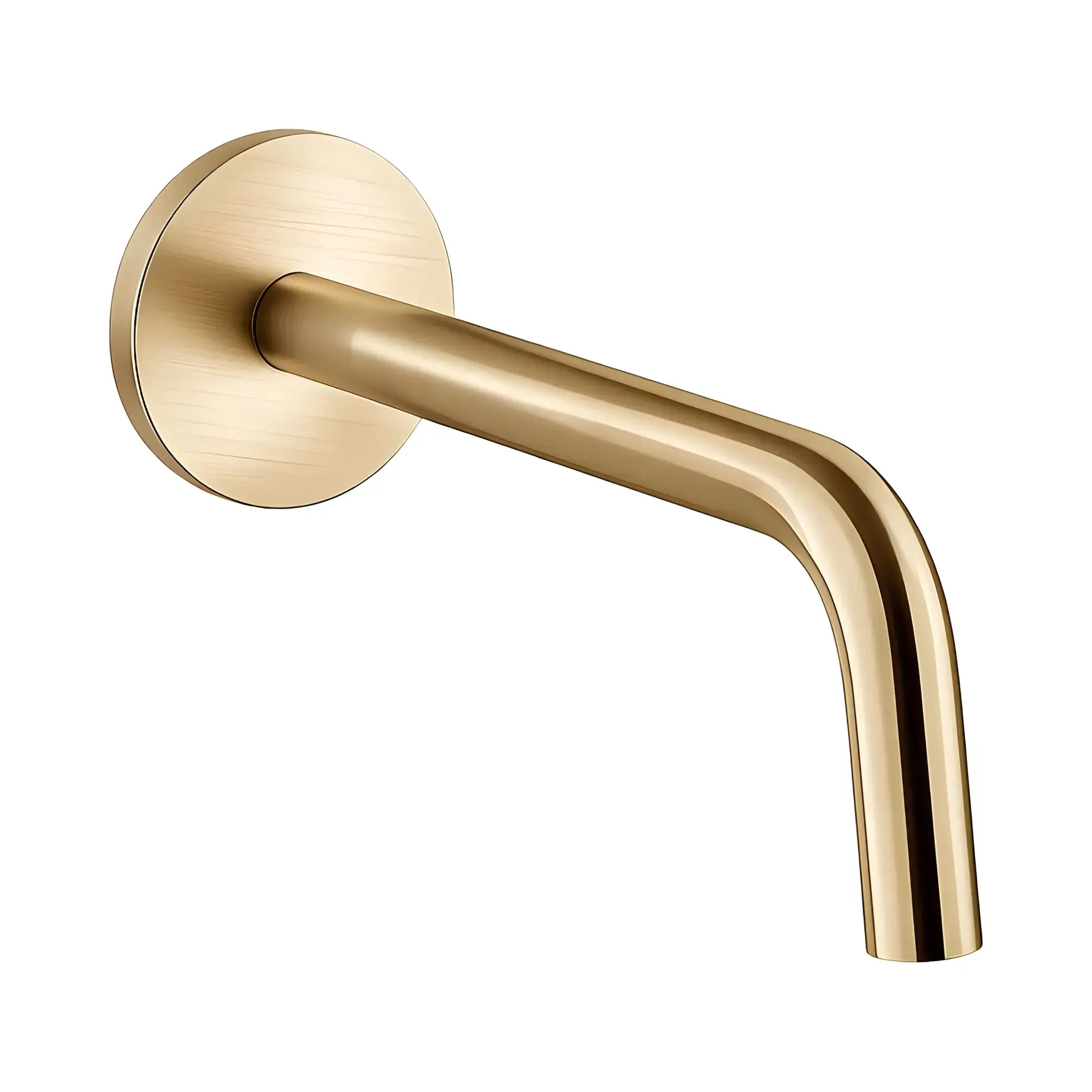 Вилив для ванни 12 см Paffoni ZBOC140HGSP Brushed honey gold — вид на білому тлі
