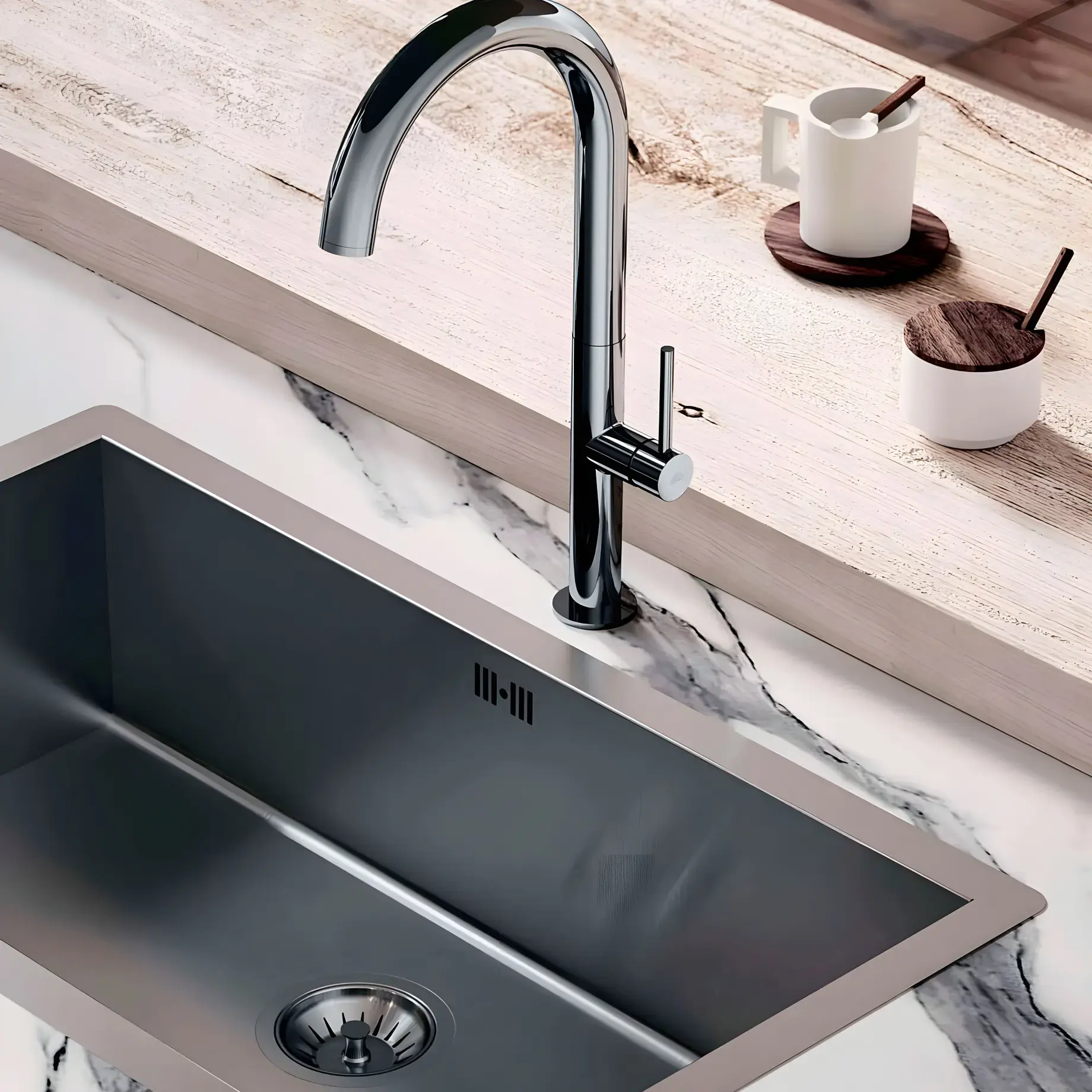 Змішувач для кухні  Chef Paffoni CH180CR Chrome — бічний ракурс