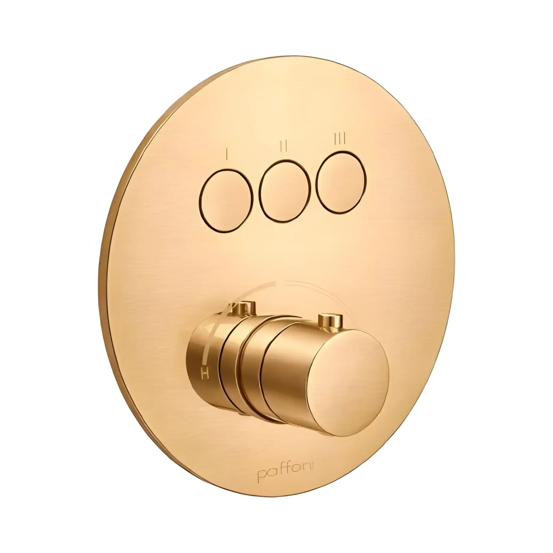 Змішувач для ванни та душу на 3 споживача  Compact Box Paffoni CPM019HGSP Brushed honey gold — вид на білому тлі