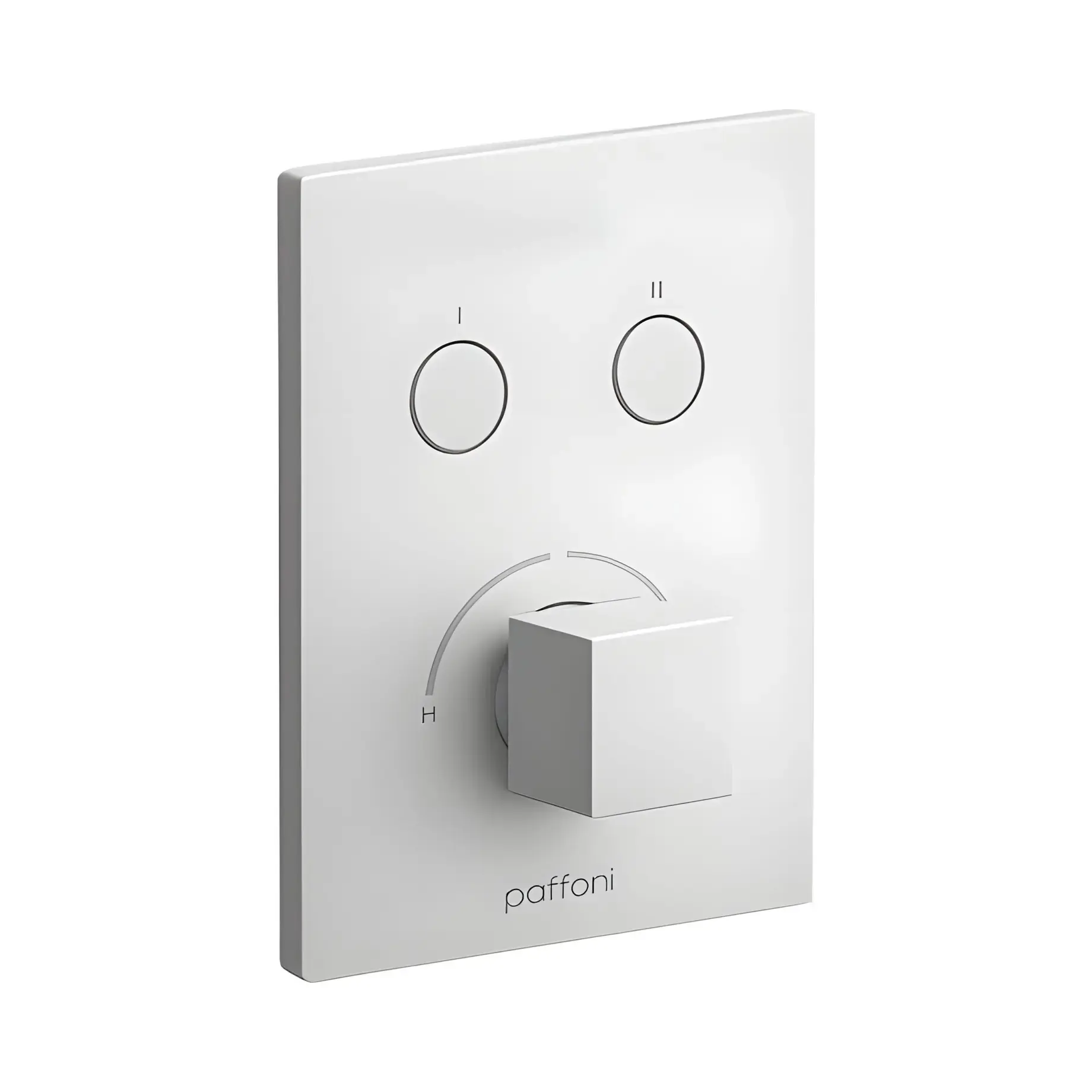 Змішувач для ванни та душу на 2 споживача  Compact Box Paffoni CPM518BO Matt White — вид на білому тлі