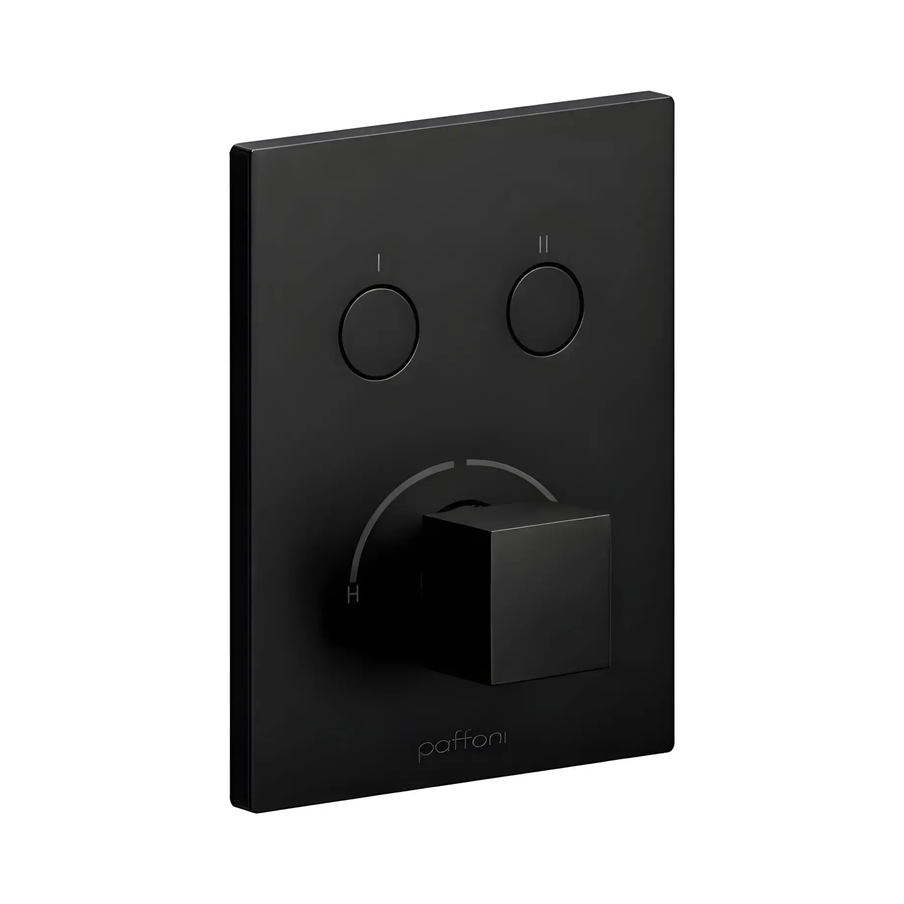 Змішувач для ванни та душу на 2 споживача  Compact Box Paffoni CPM518NO Matt Black — вид на білому тлі