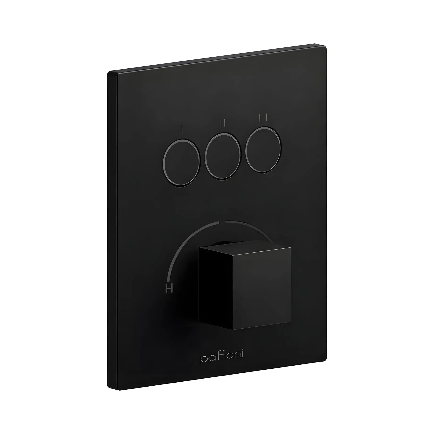 Змішувач для ванни та душу на 3 споживачі  Compact Box Paffoni CPM519NO Matt Black — вид на білому тлі