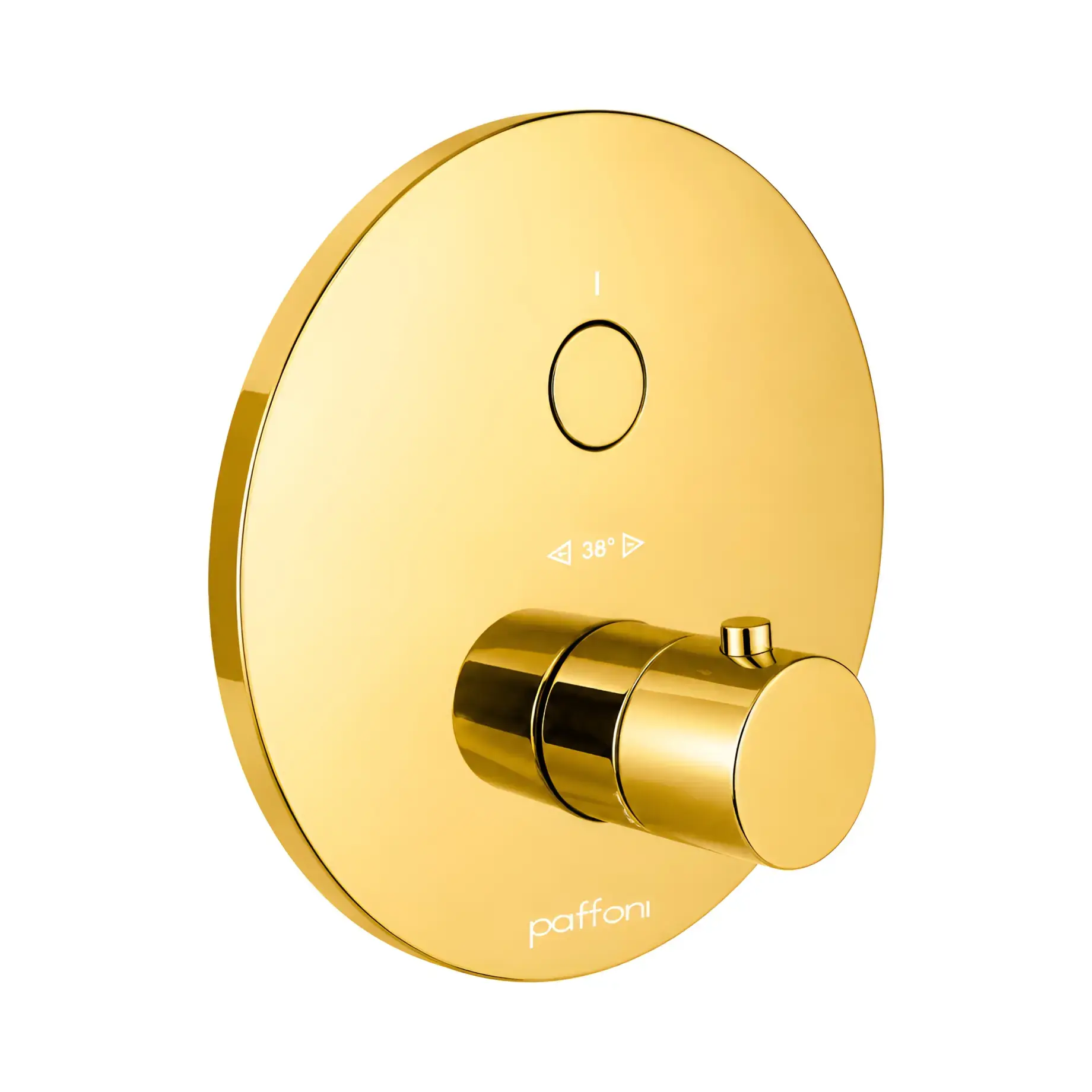 Термостат для душу Compact Box Paffoni CPT013HG Honey gold — вид на білому тлі