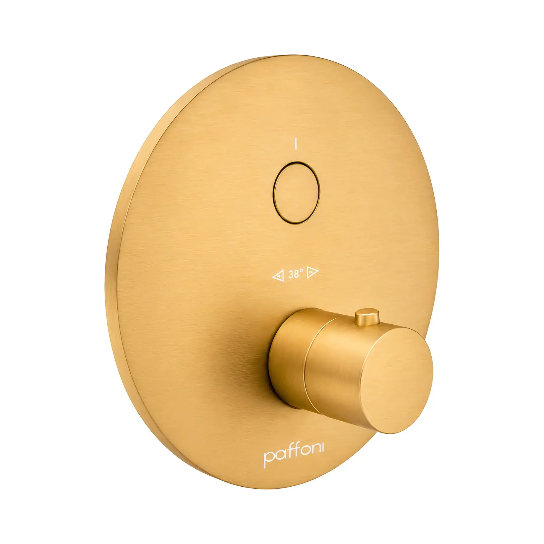 Термостат для душу Compact Box Paffoni CPT013HGSP Brushed honey gold — вид на білому тлі