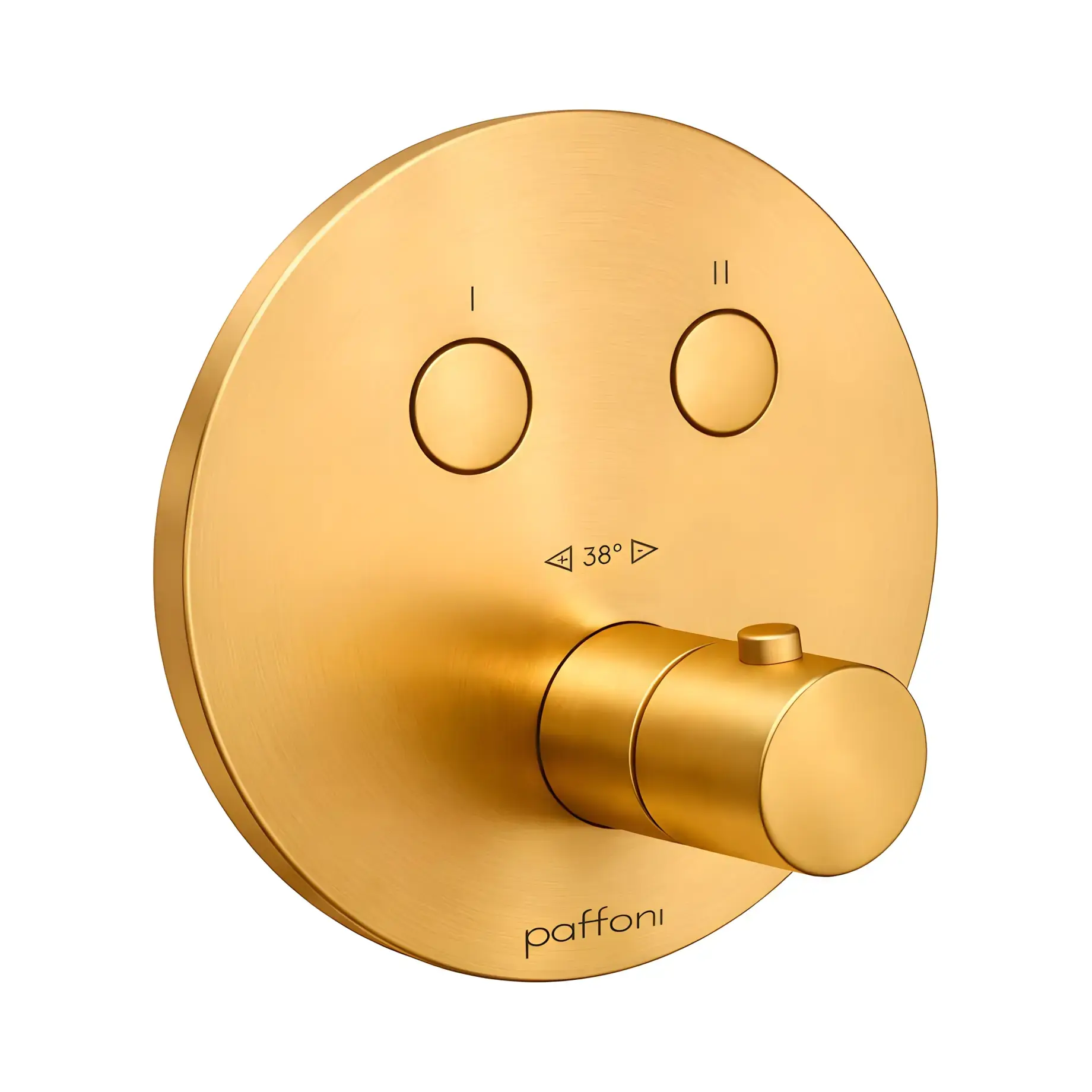 Термостат для душу на 2 споживача  Compact Box Paffoni CPT018HGSP Brushed honey gold — вид на білому тлі