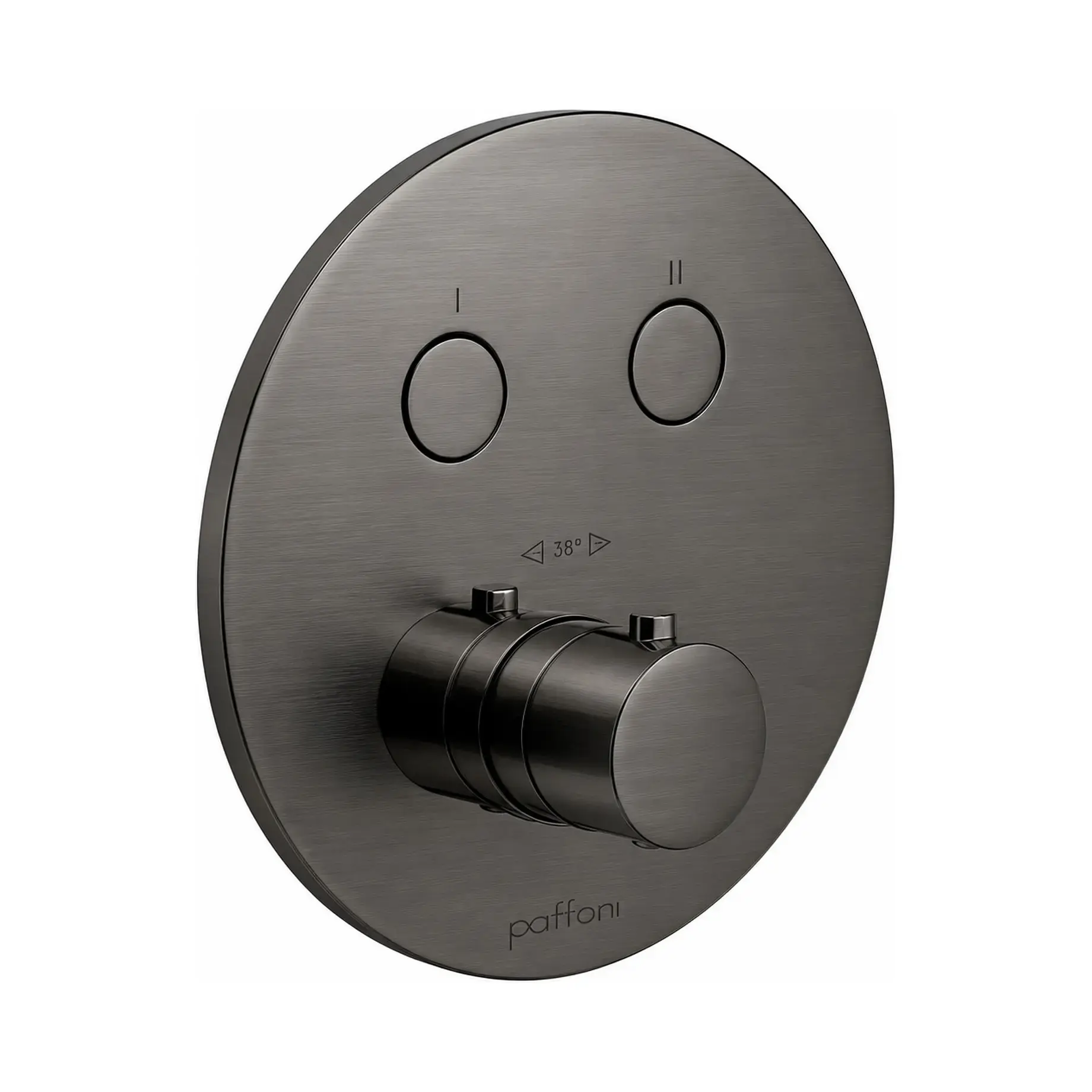 Термостат для душу на 2 споживача  Compact Box Paffoni CPT018NKNSP Brushed Black Nickel — вид на білому тлі
