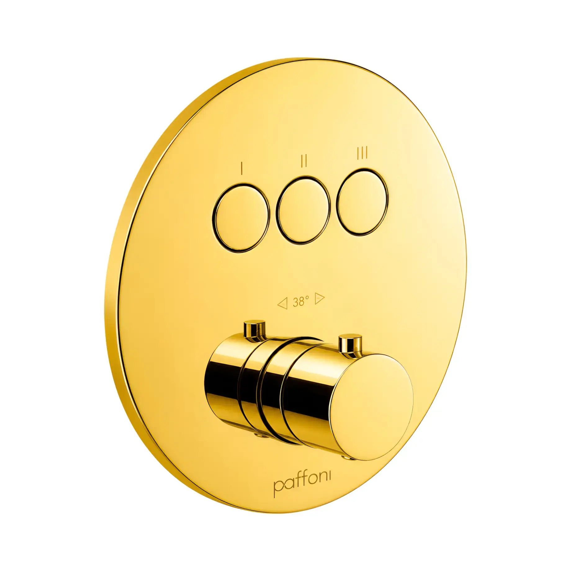 Термостат для душу Compact Box Paffoni CPT019HG Honey gold — вид на білому тлі