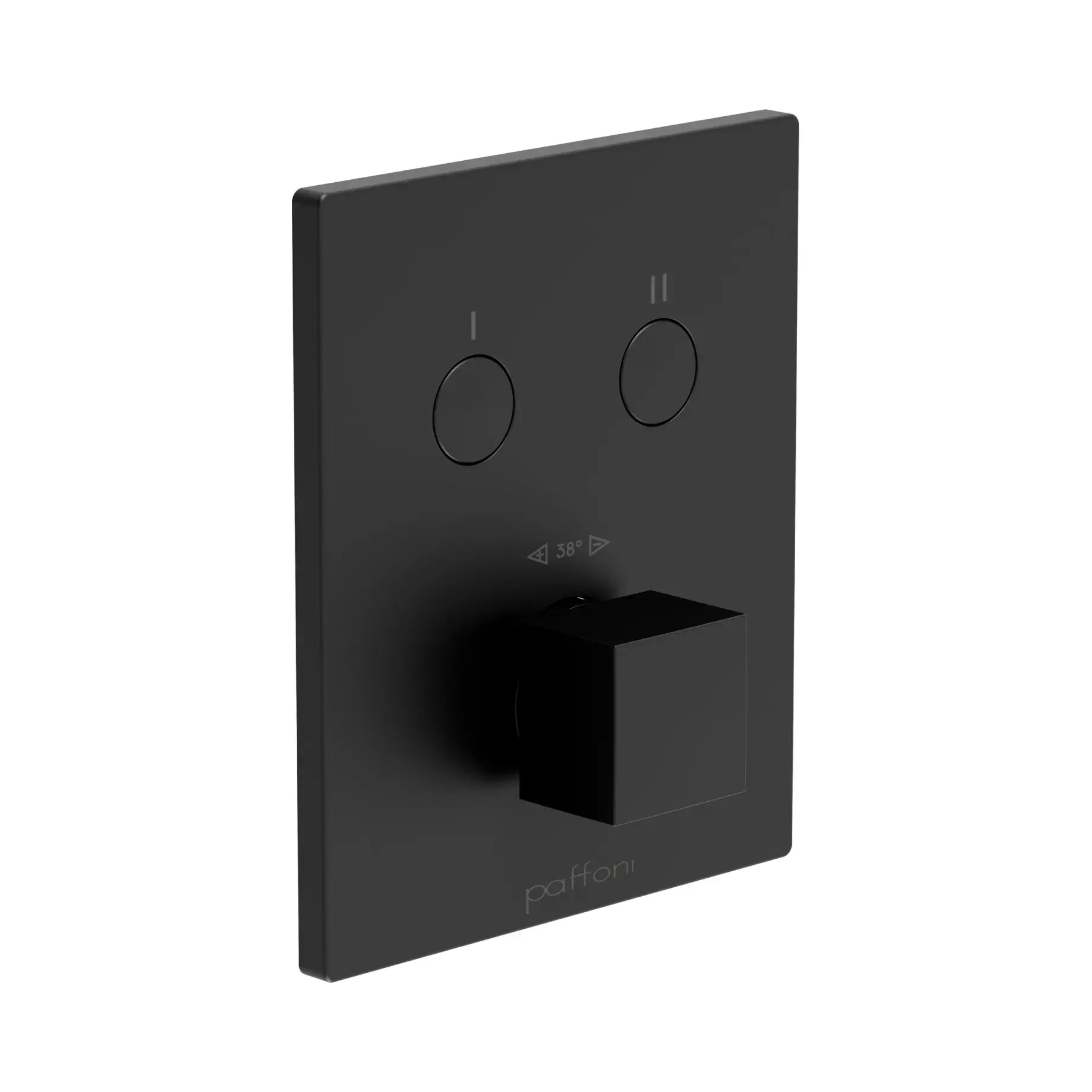 Термостат для душу на 2 споживача  Compact Box Paffoni CPT518NO Matt Black — вид на білому тлі