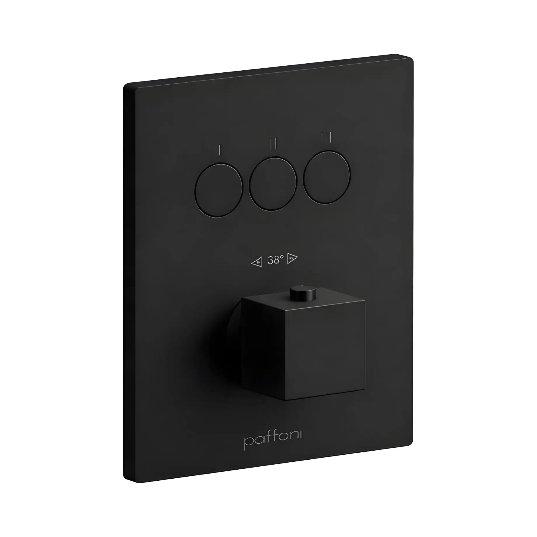 Термостат для душу на 3 споживача  Compact Box Paffoni CPT519NO Matt Black — вид на білому тлі