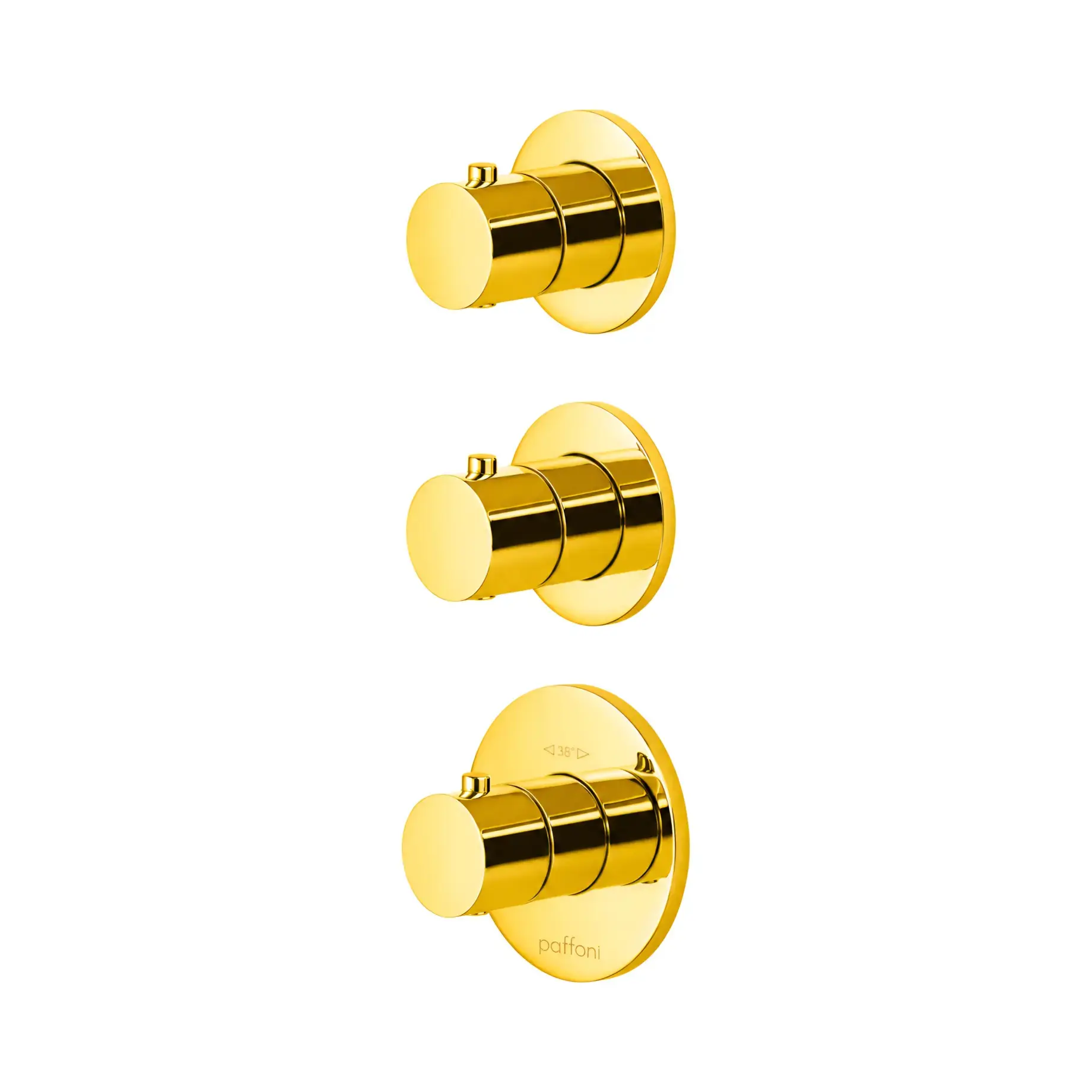 Термостат для душу Modular Box Paffoni MDE018HG Honey gold — вид на білому тлі