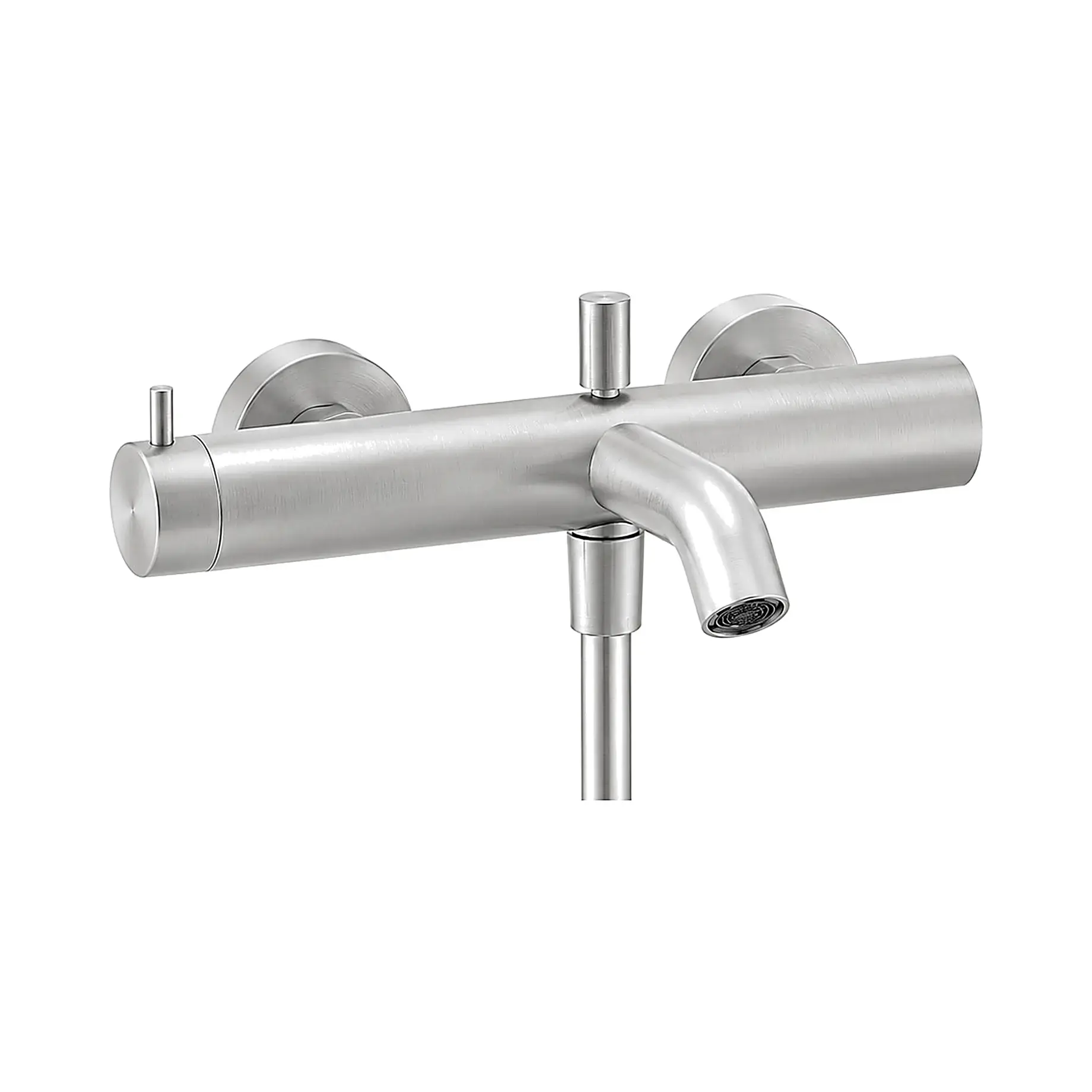 Змішувач для ванни Inox Tech Paffoni INOX022AC Stainless Steel — вид на білому тлі