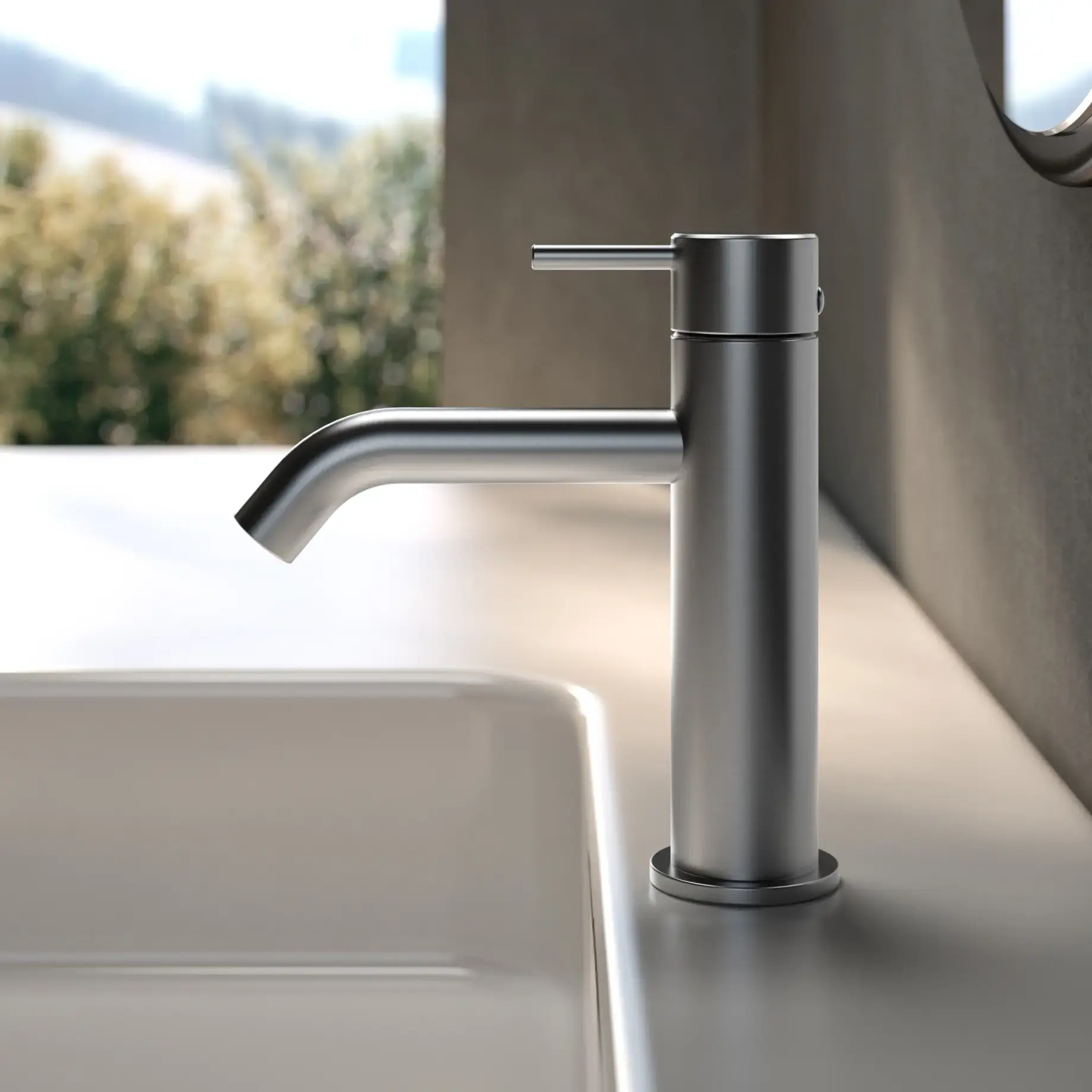 Змішувач для раковини Inox Tech без донного клапану Paffoni INOX071AC — вид спереду