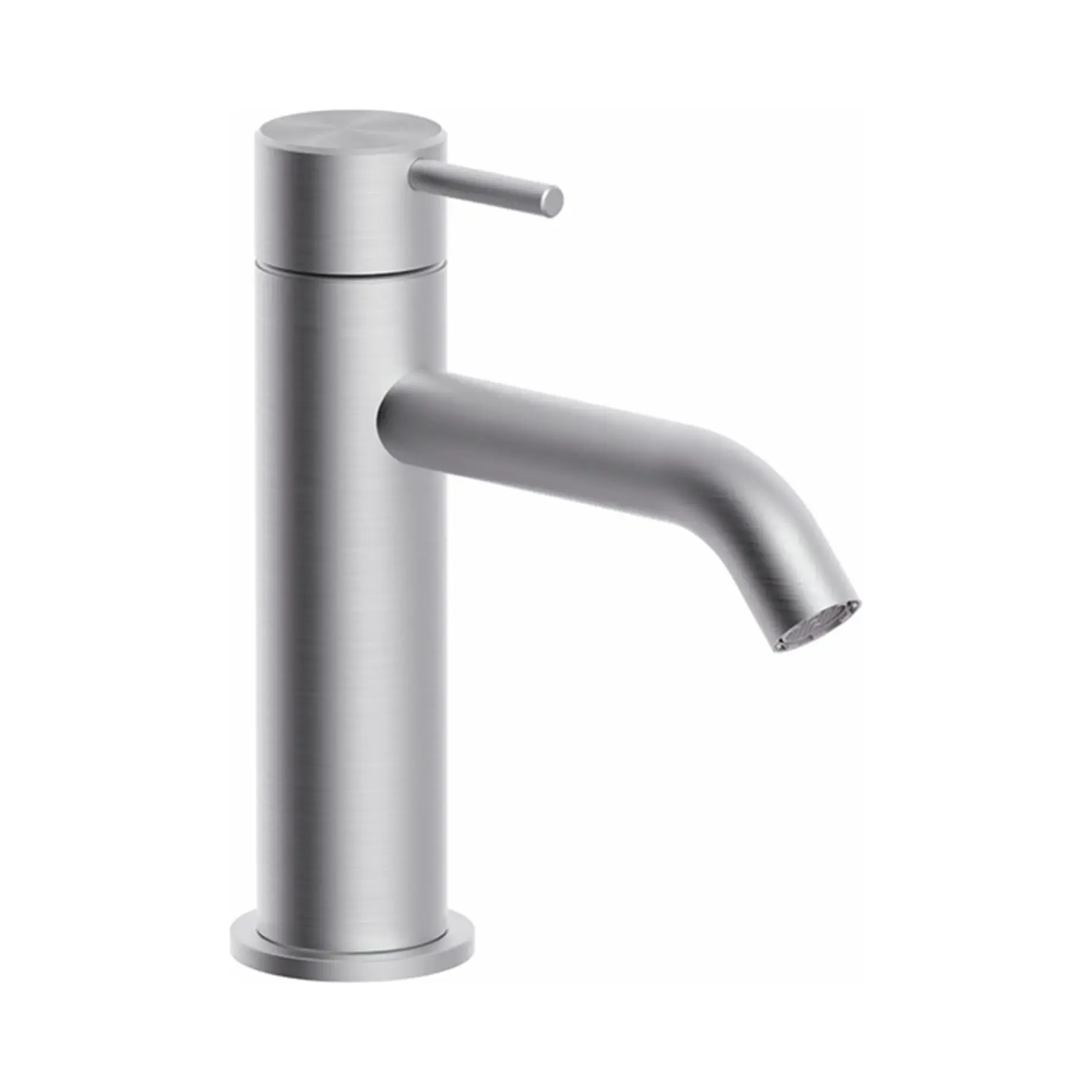 Змішувач для раковини Inox Tech з донним клапаном Clic Clac Paffoni INOX071KAC Stainless Steel — вид на білому тлі