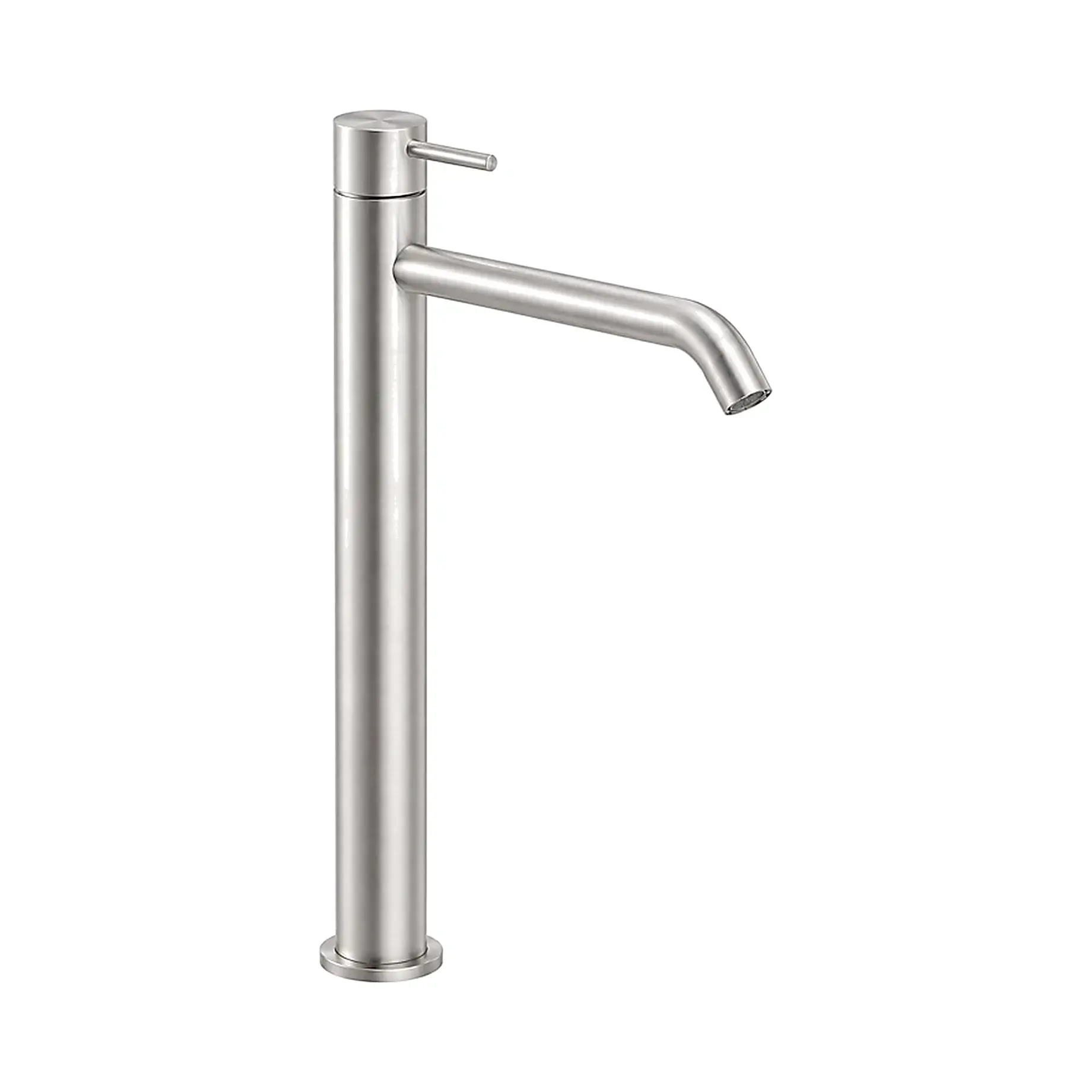 Змішувач для раковини високий Inox Tech без донного клапану Paffoni INOX081AC Stainless Steel — вид на білому тлі