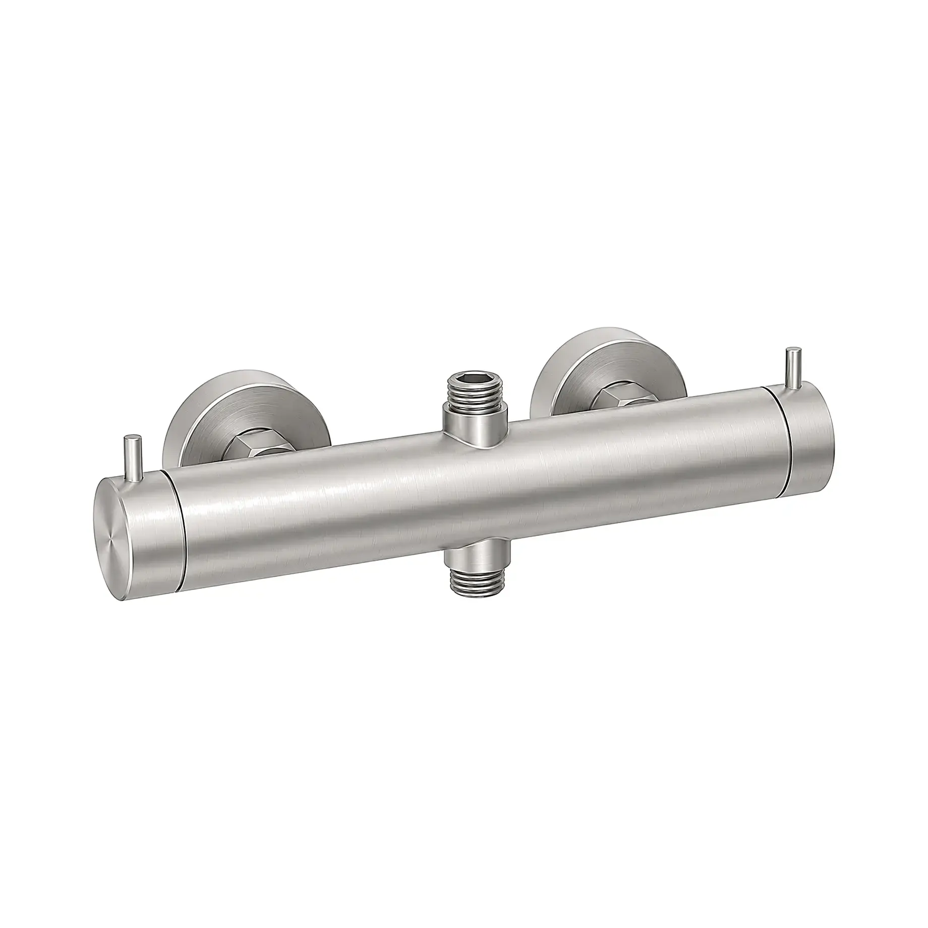 Змішувач для душу на 2 споживача Inox Tech Paffoni INOX169AC Stainless Steel — вид на білому тлі