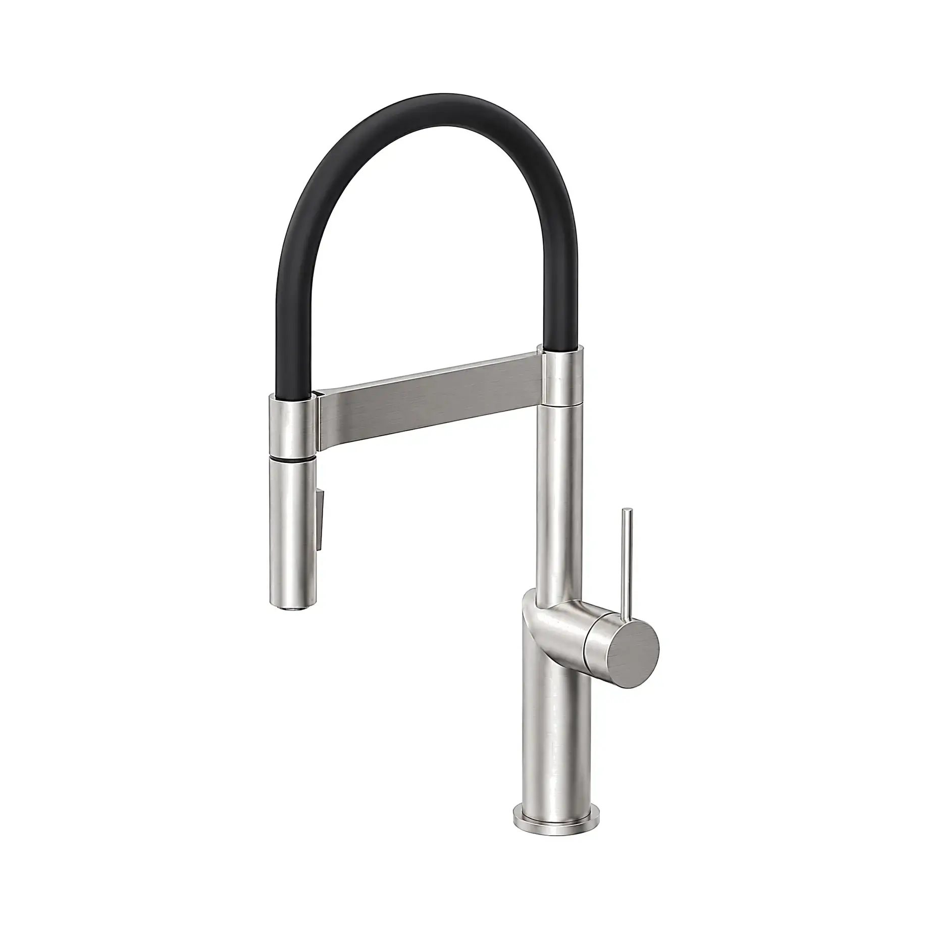 Смеситель для кухни Inox Tech Paffoni INOX179AC Stainless Steel — вид на белом фоне