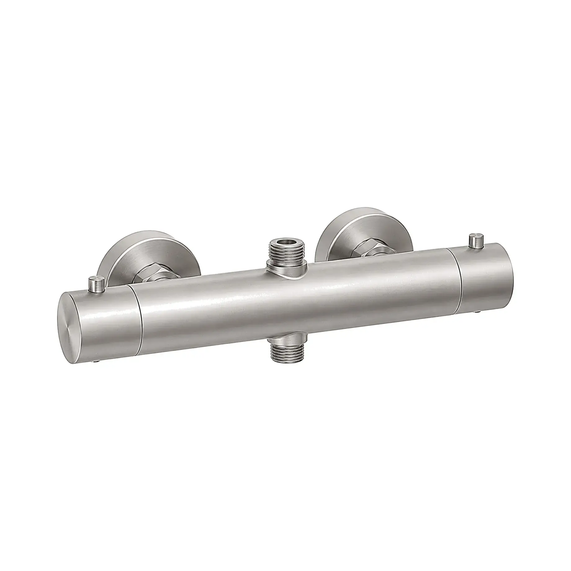 Термостат для душа на 2 потребителя  Inox Tech Paffoni INOXQ169AC Stainless Steel — вид на белом фоне