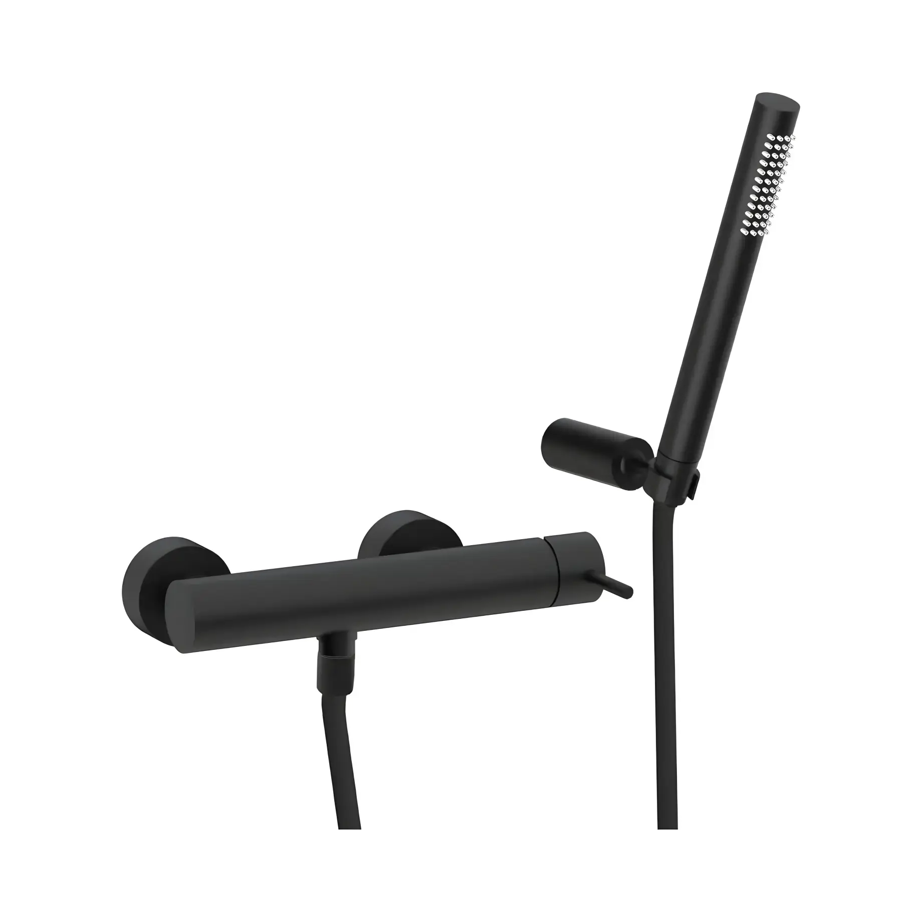 Змішувач для душа JOLLY з регульованим душовим гарнітуром Paffoni JL168DNO Matt Black — вид на білому тлі