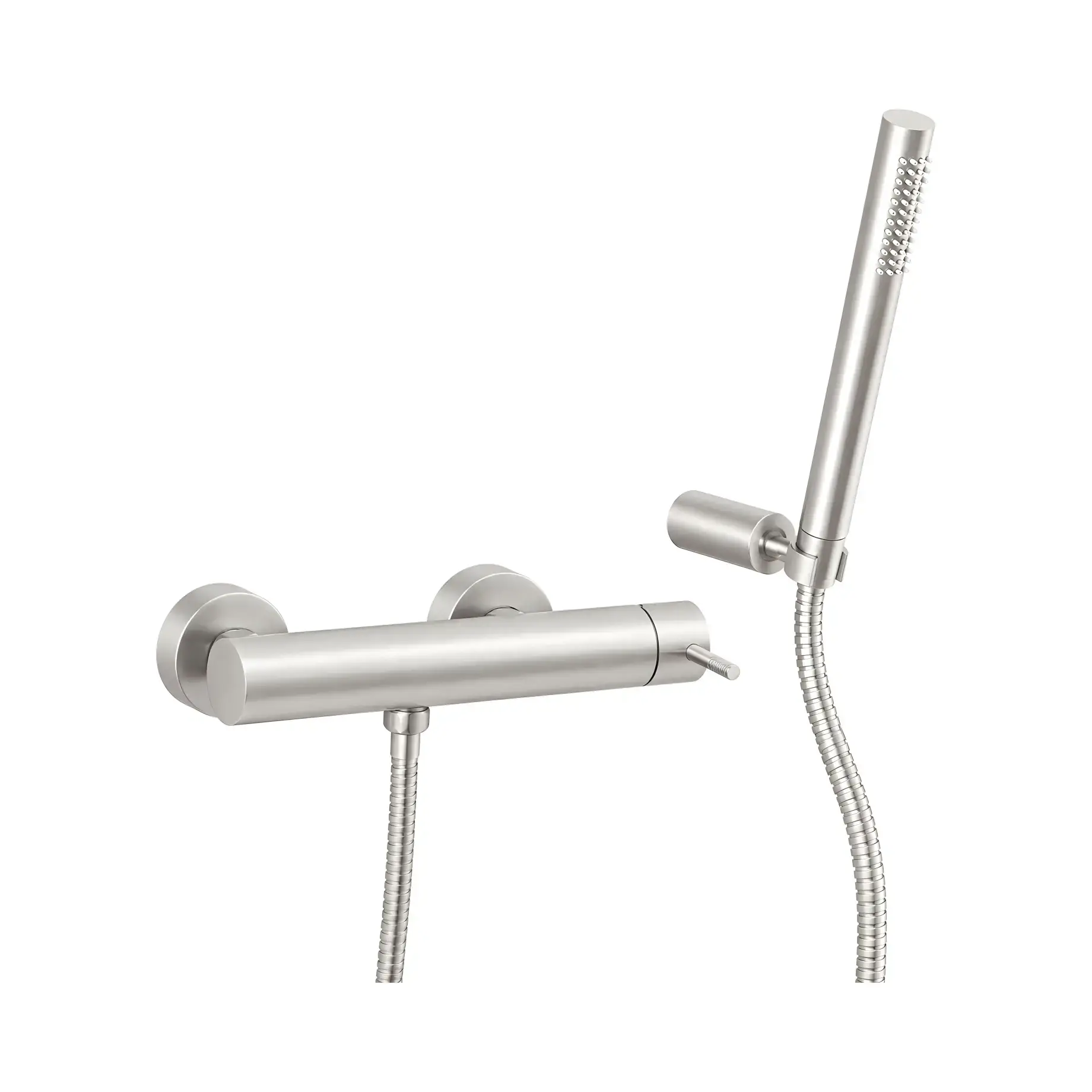Змішувач для душа JOLLY з регульованим душовим гарнітуром Paffoni JL168DST Steel looking — вид на білому тлі