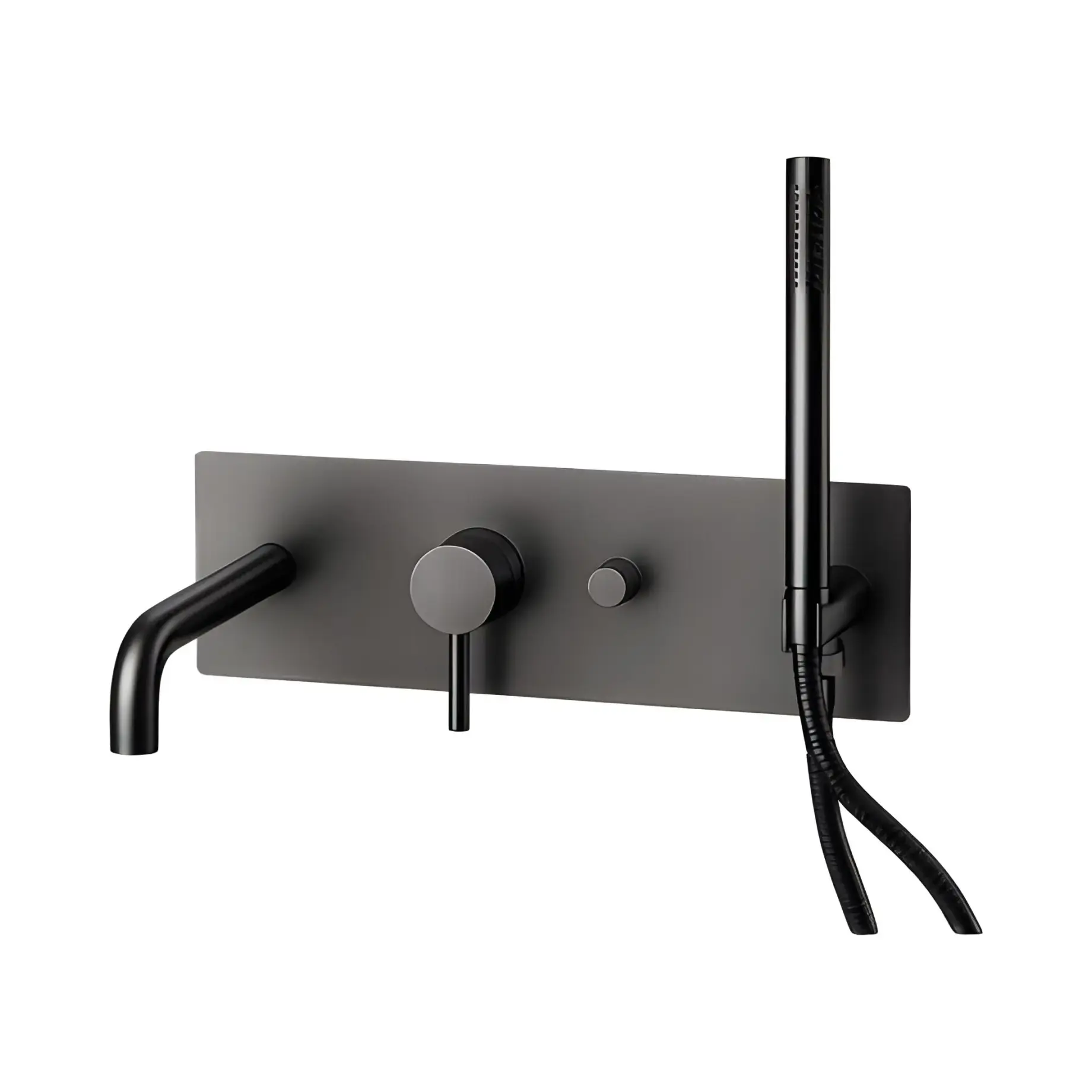 Змішувач для ванни  Light Paffoni LIG001NKNSP Brushed Black Nickel — вид на білому тлі