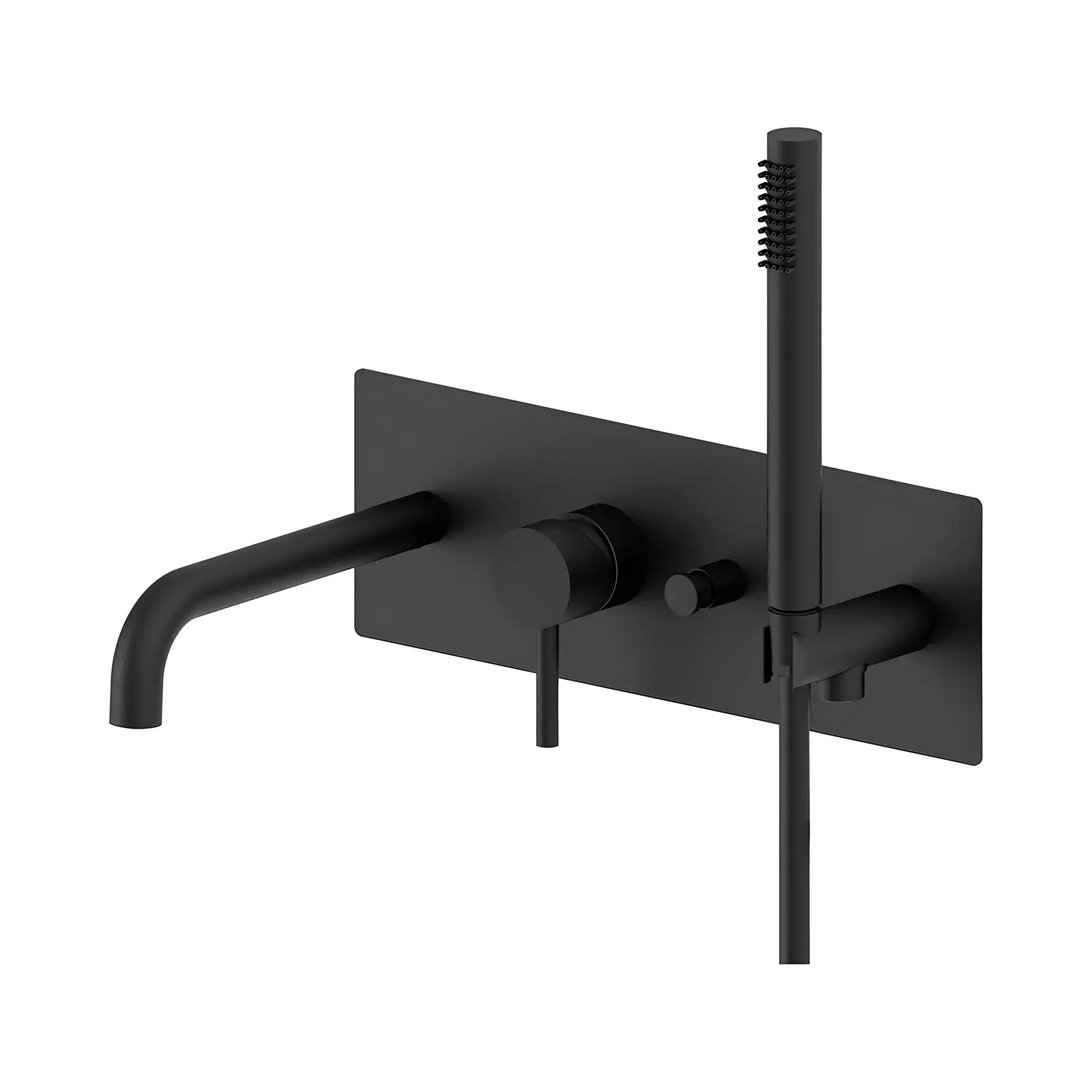 Змішувач для ванни  Light Paffoni LIG001NO Matt Black — вид на білому тлі