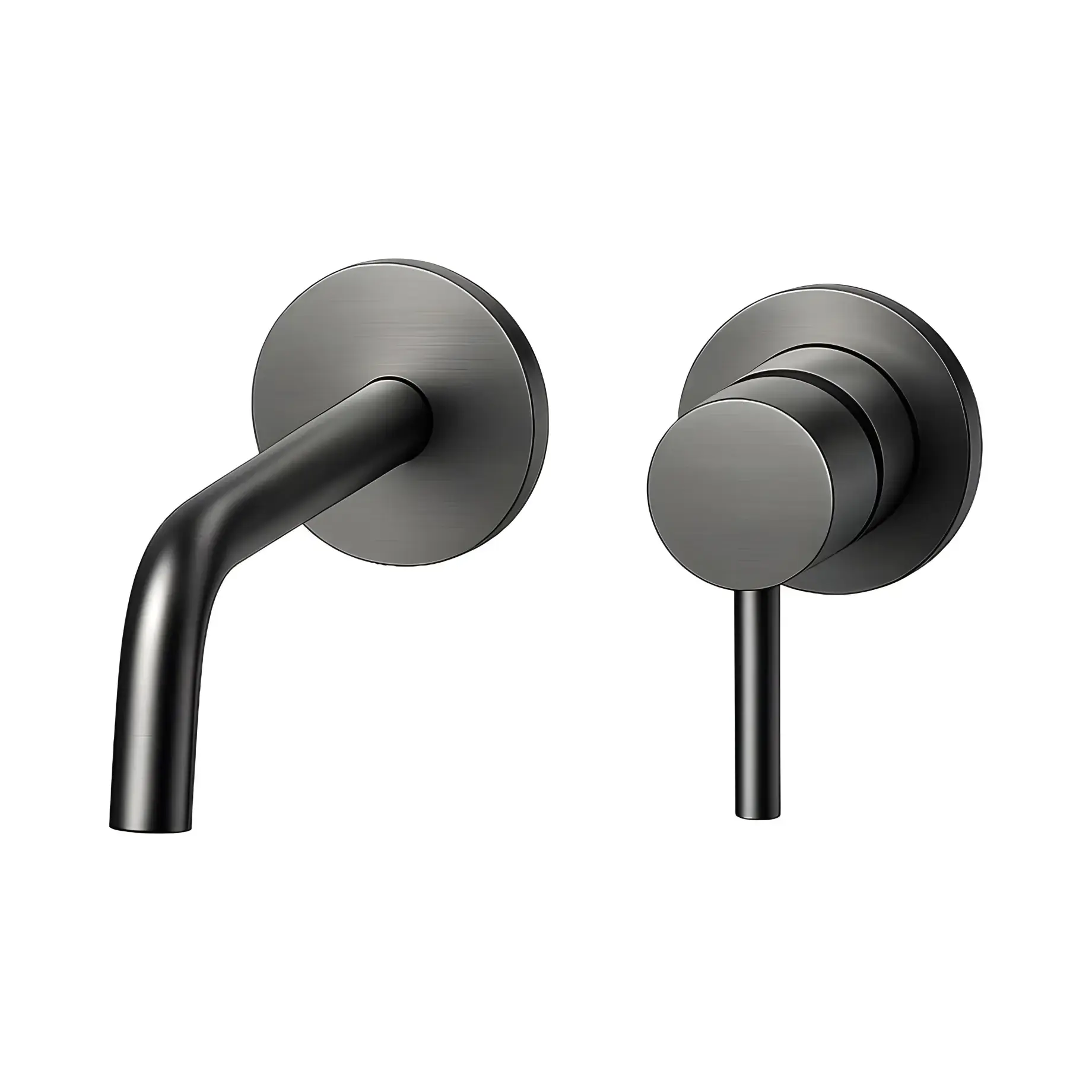 Змішувач для раковини настінний  Light вилив 178 мм Paffoni LIG006NKNSP70 Brushed Black Nickel — вид на білому тлі