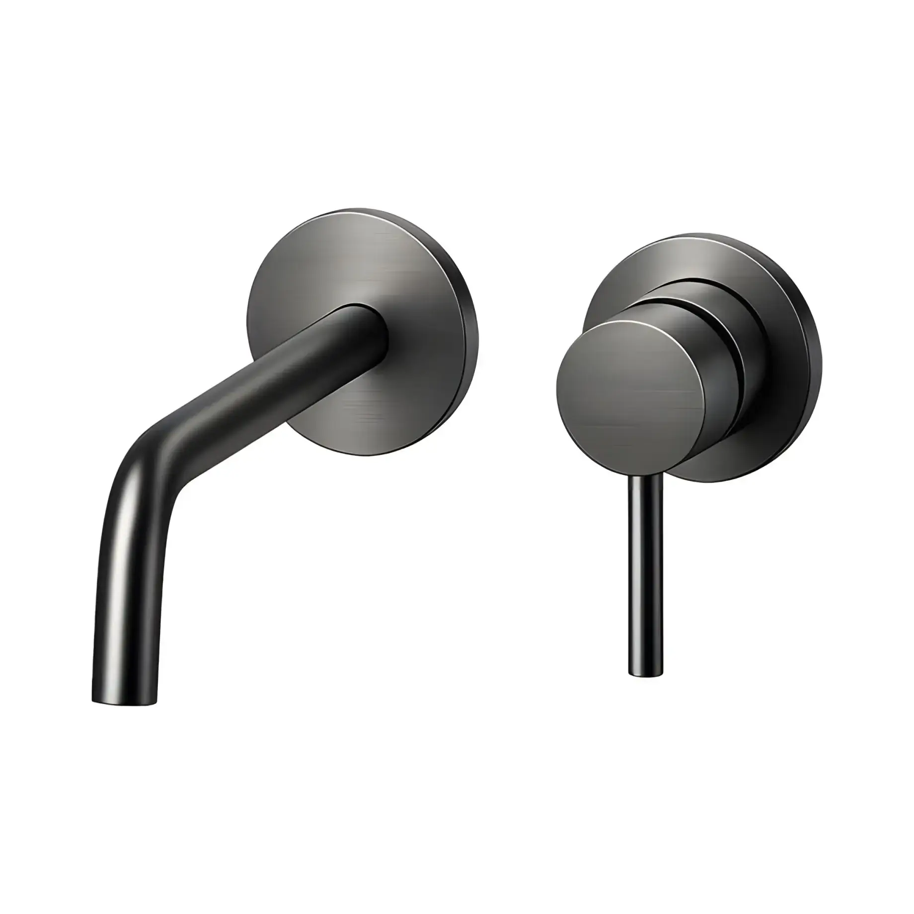 Змішувач для раковини настінний  Light вилив 248 мм Paffoni LIG007NKNSP70 Brushed Black Nickel — вид на білому тлі