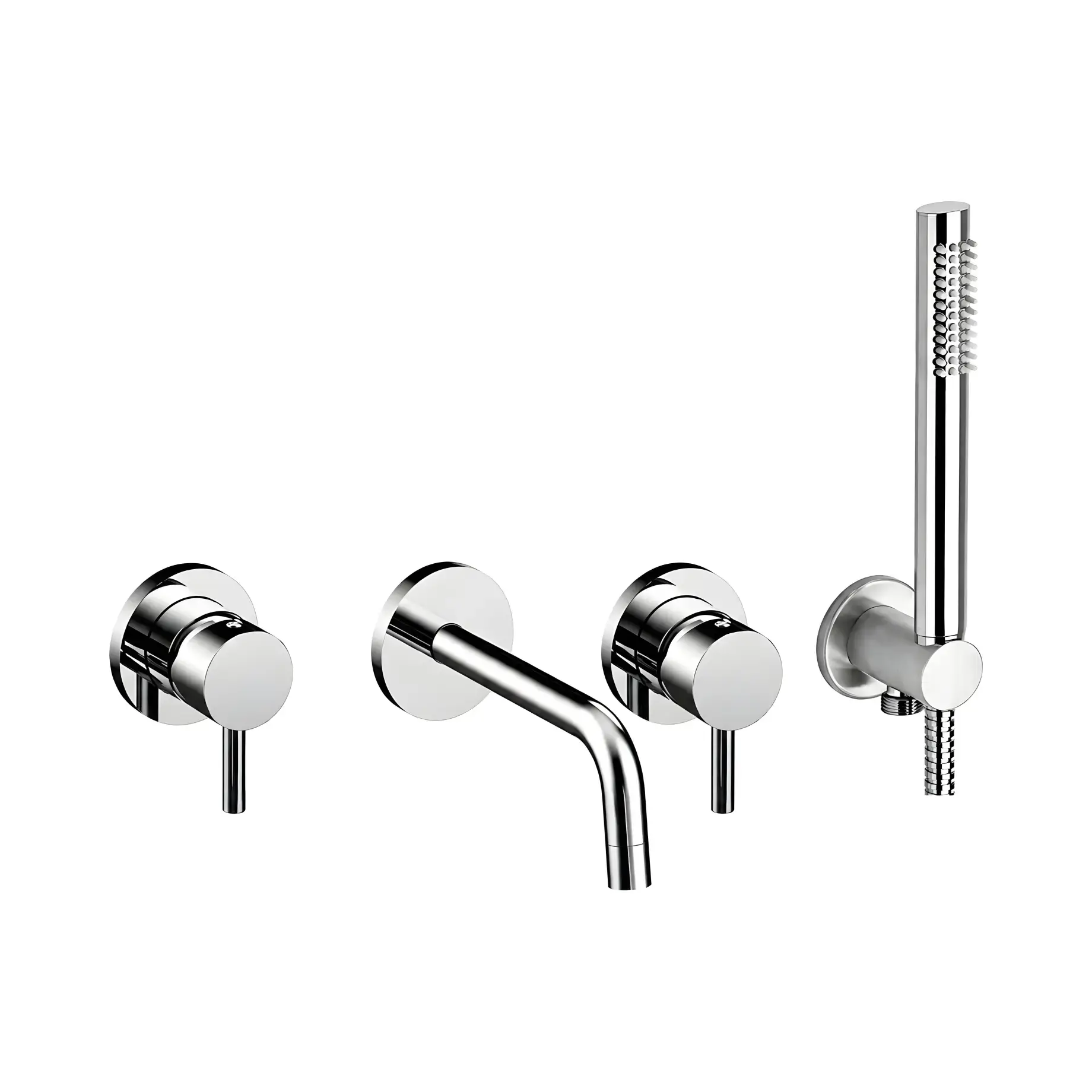 Змішувач для ванни з душовим гарнітуром Light Paffoni LIG011CRKIT Chrome — вид на білому тлі