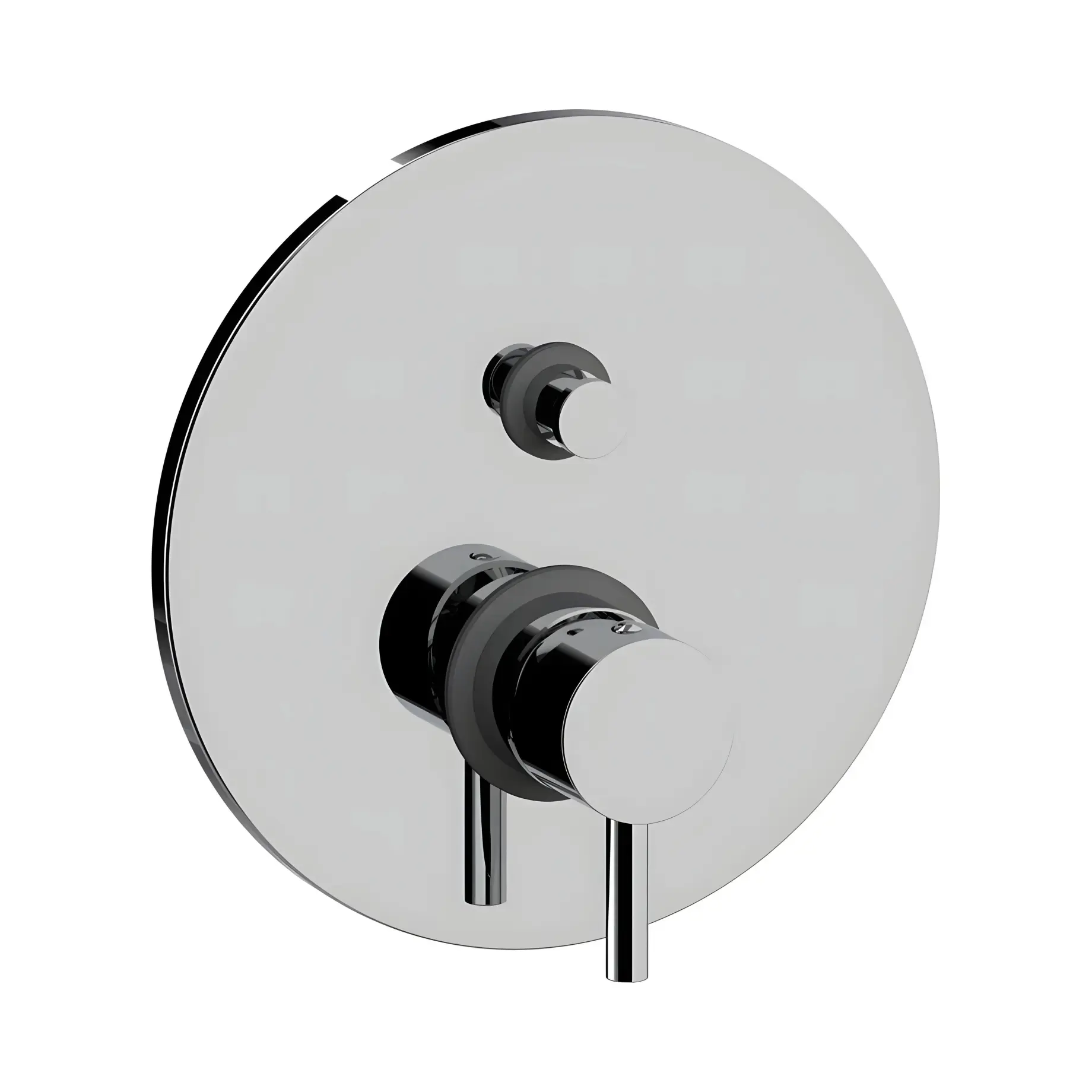 Зовнішня частина змішувача для душу  Light Paffoni LIG015CREST Steel looking — вид спереду