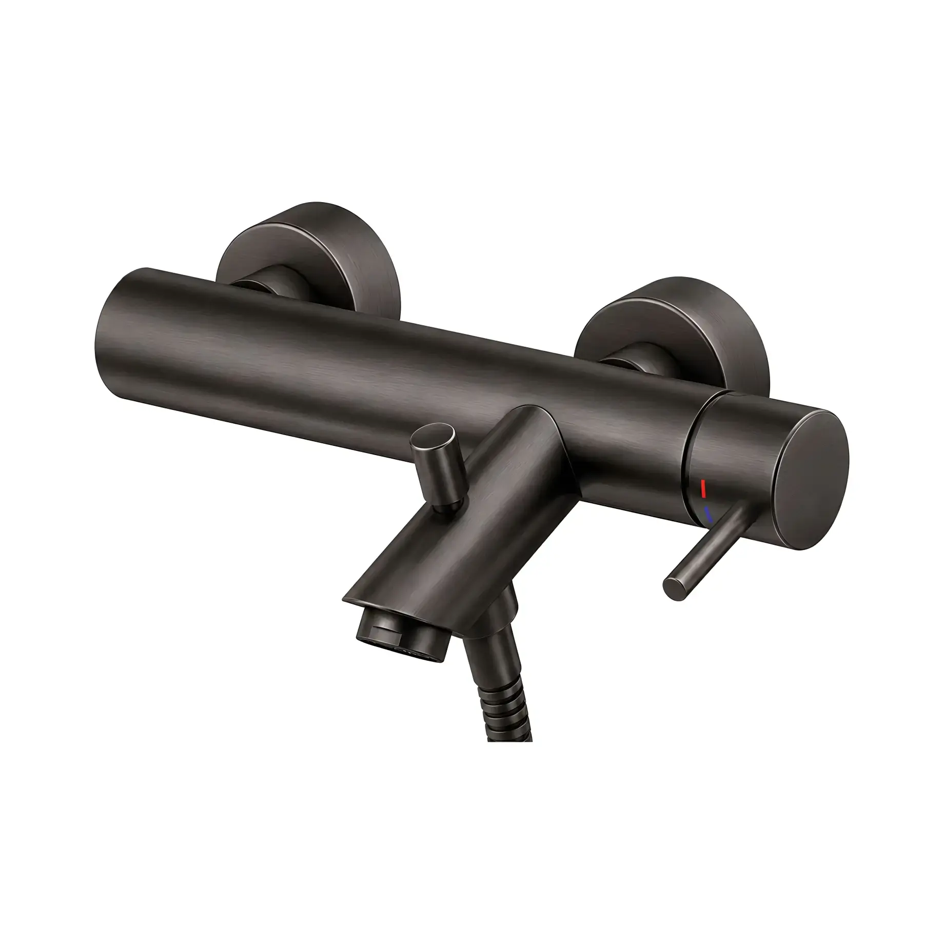 Змішувач для ванни  Light Paffoni LIG022NKNSP Brushed Black Nickel — вид на білому тлі