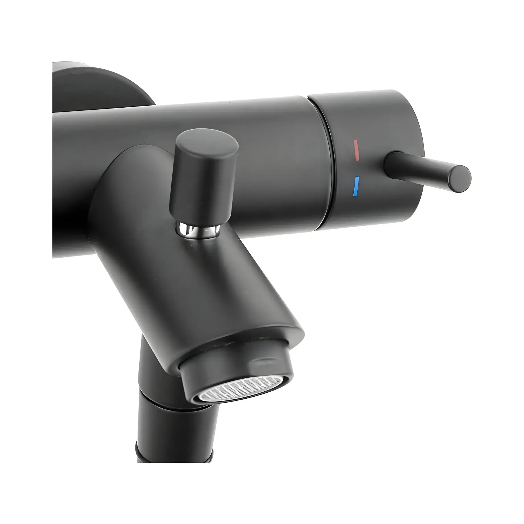 Змішувач для ванни  Light Paffoni LIG022NO Matt Black — ракурс 3/4