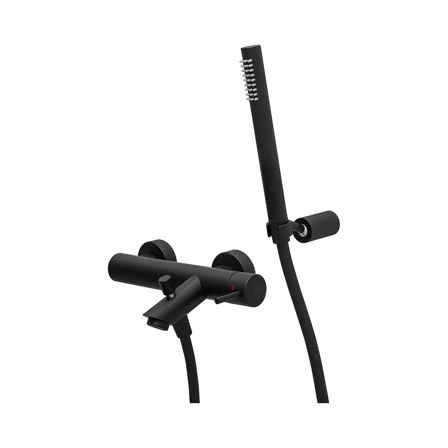 Змішувач для ванни  Light з регульованим душовим гарнітуром Paffoni LIG023NO Matt Black — вид на білому тлі