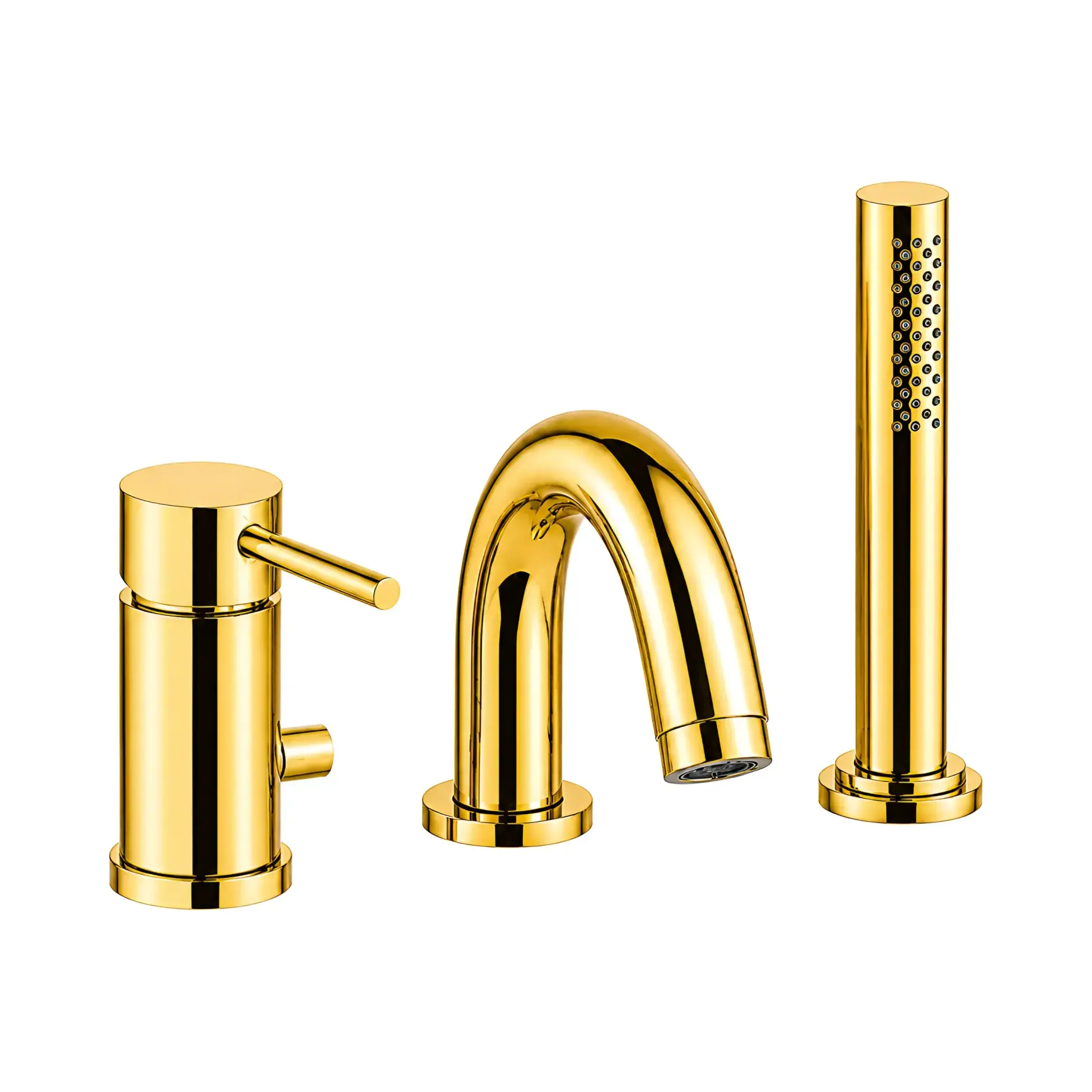 Змішувач на борт ванни Light Paffoni LIG047HG Honey gold — вид на білому тлі