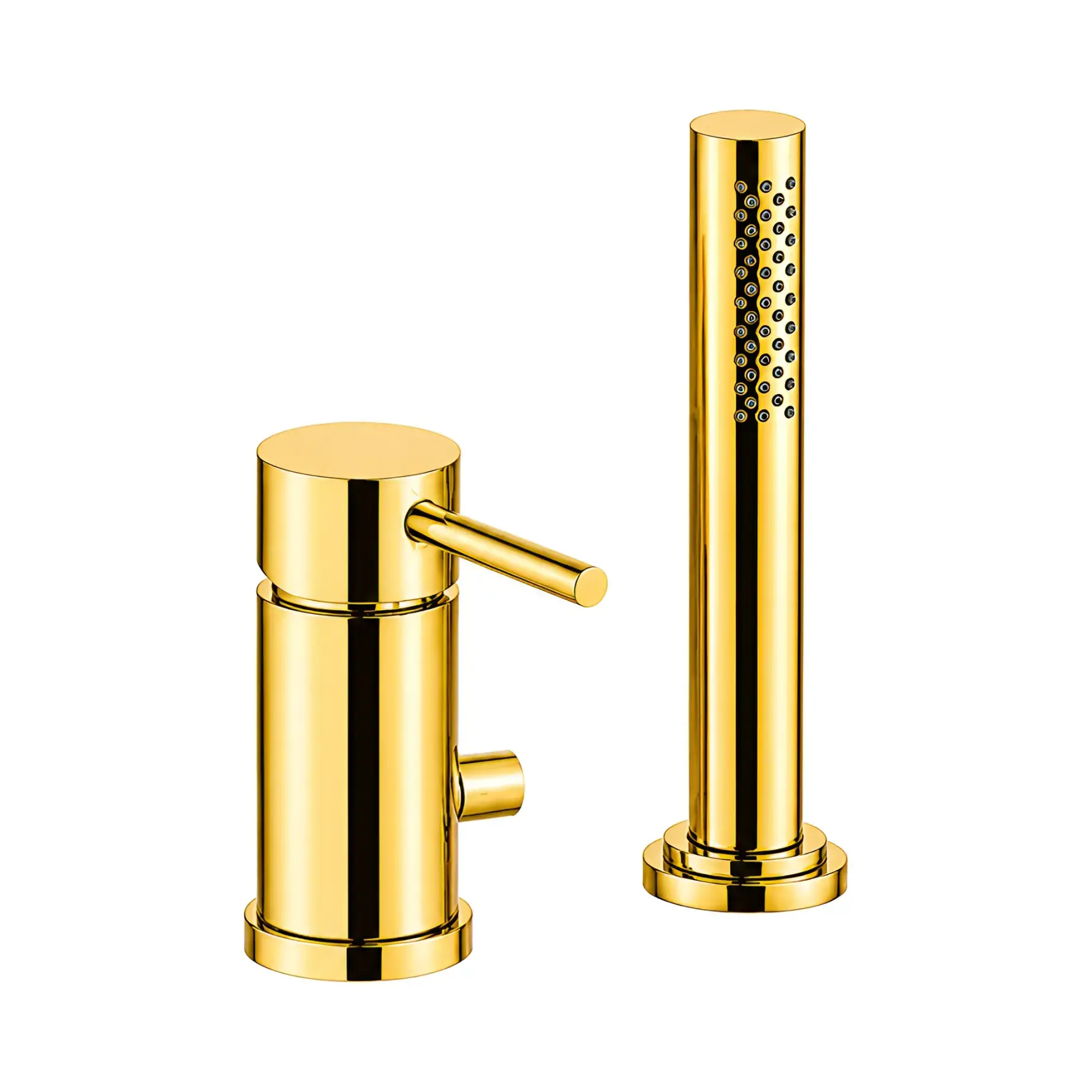 Змішувач на борт ванни Light Paffoni LIG048HG Honey gold — вид на білому тлі