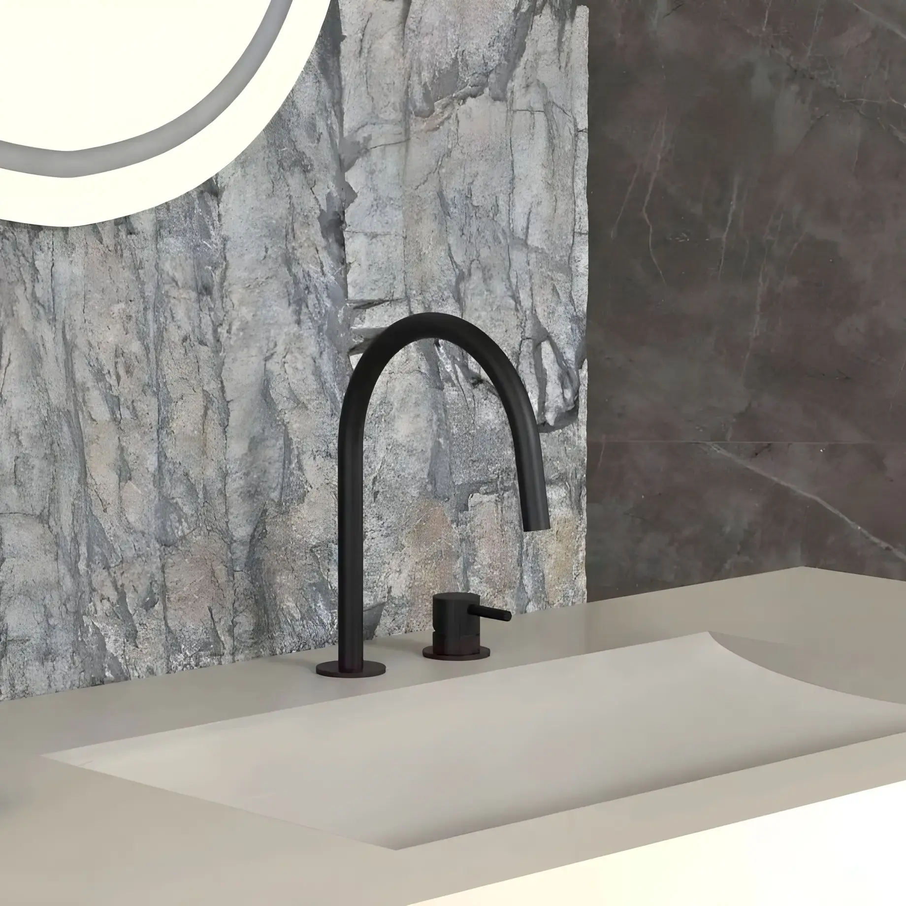 Змішувач для раковини  Light без донного клапана Paffoni LIG051NO Matt Black — вид спереду