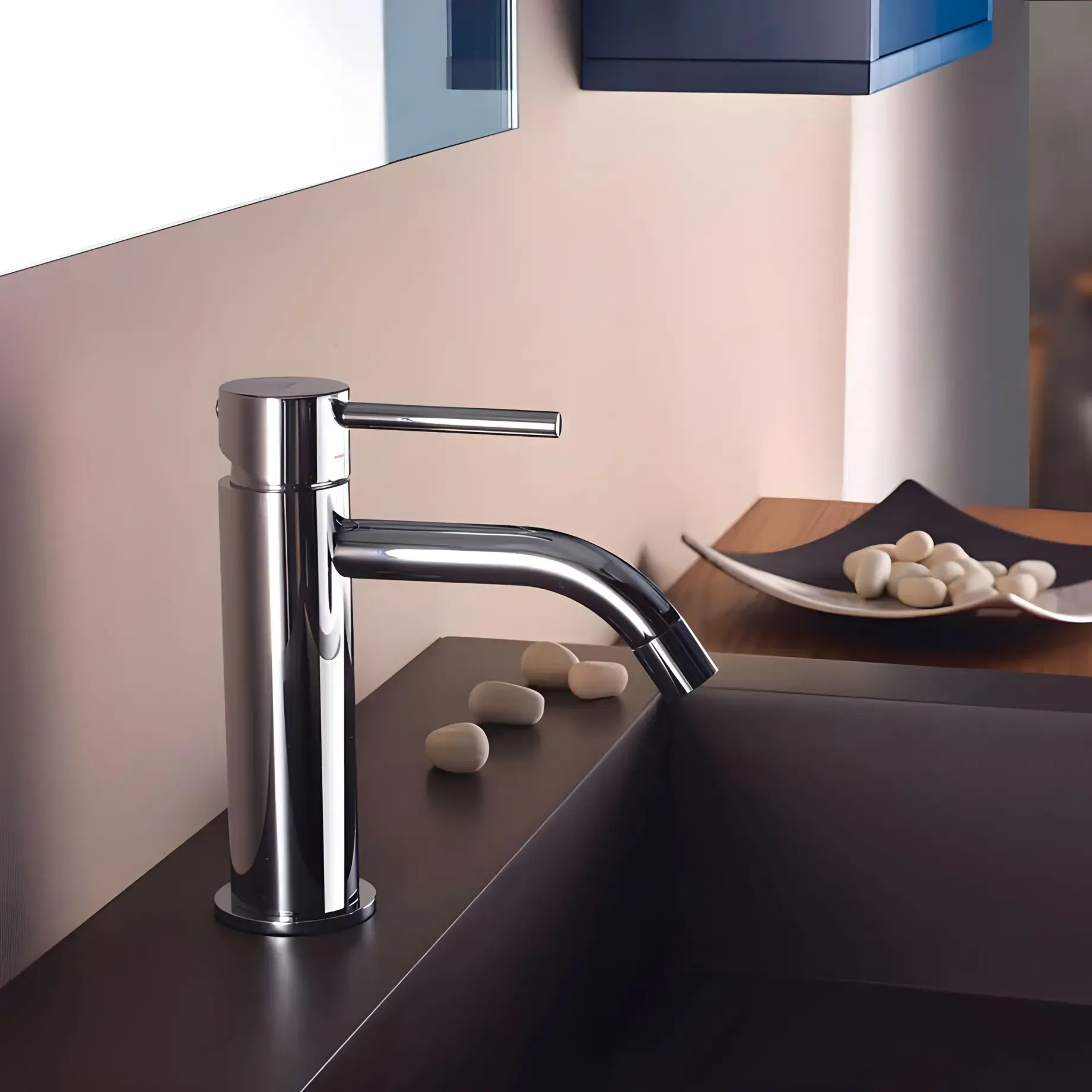 Змішувач для раковини  Light з донним клапаном Clic-Clac Paffoni LIG071KCR Chrome — вид ззаду