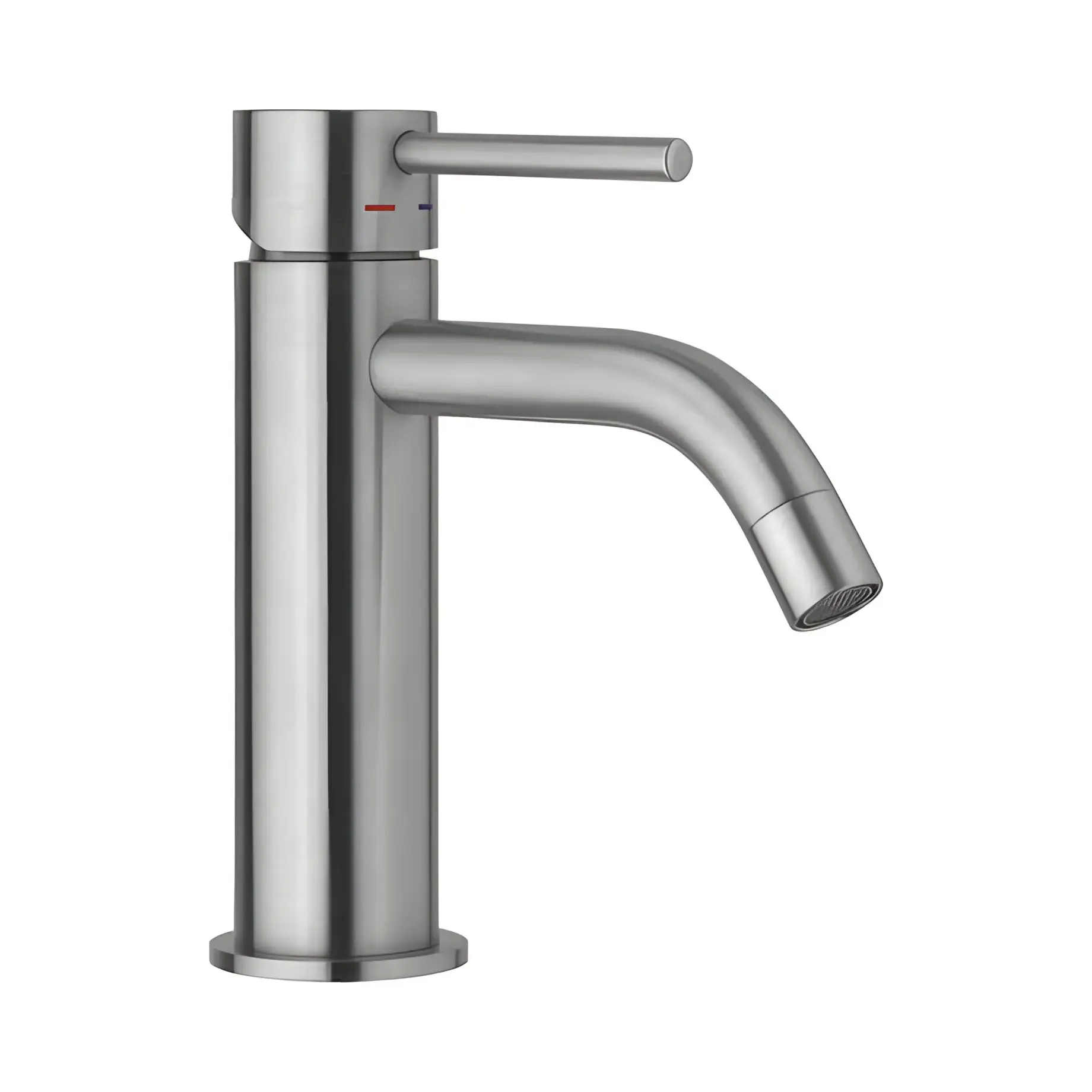 Змішувач для раковини  Light з донним клапаном Clic-Clac Paffoni LIG071KST Steel looking — вид на білому тлі