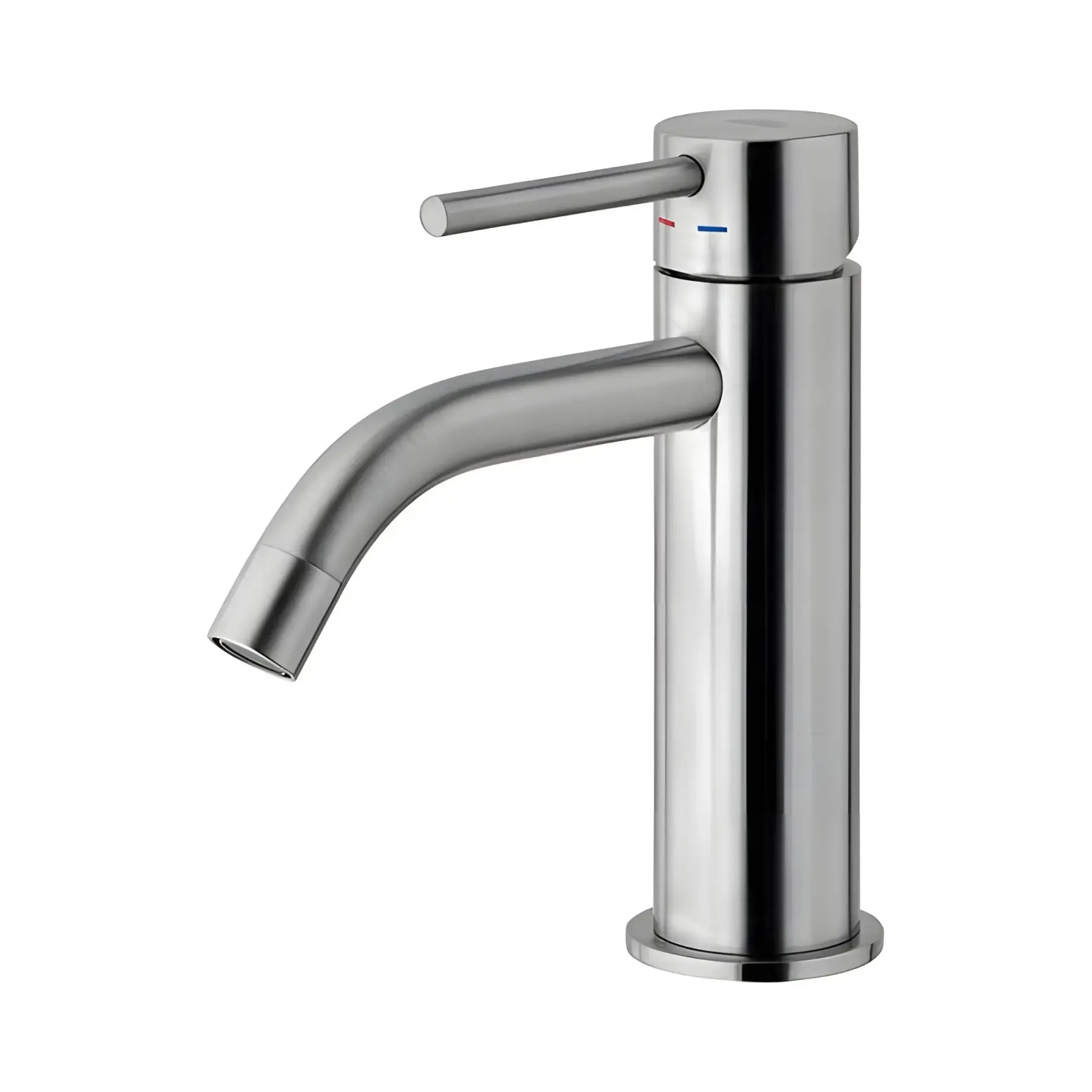 Змішувач для раковини  Light з донним клапаном Clic-Clac Paffoni LIG071KST Steel looking — бічний ракурс